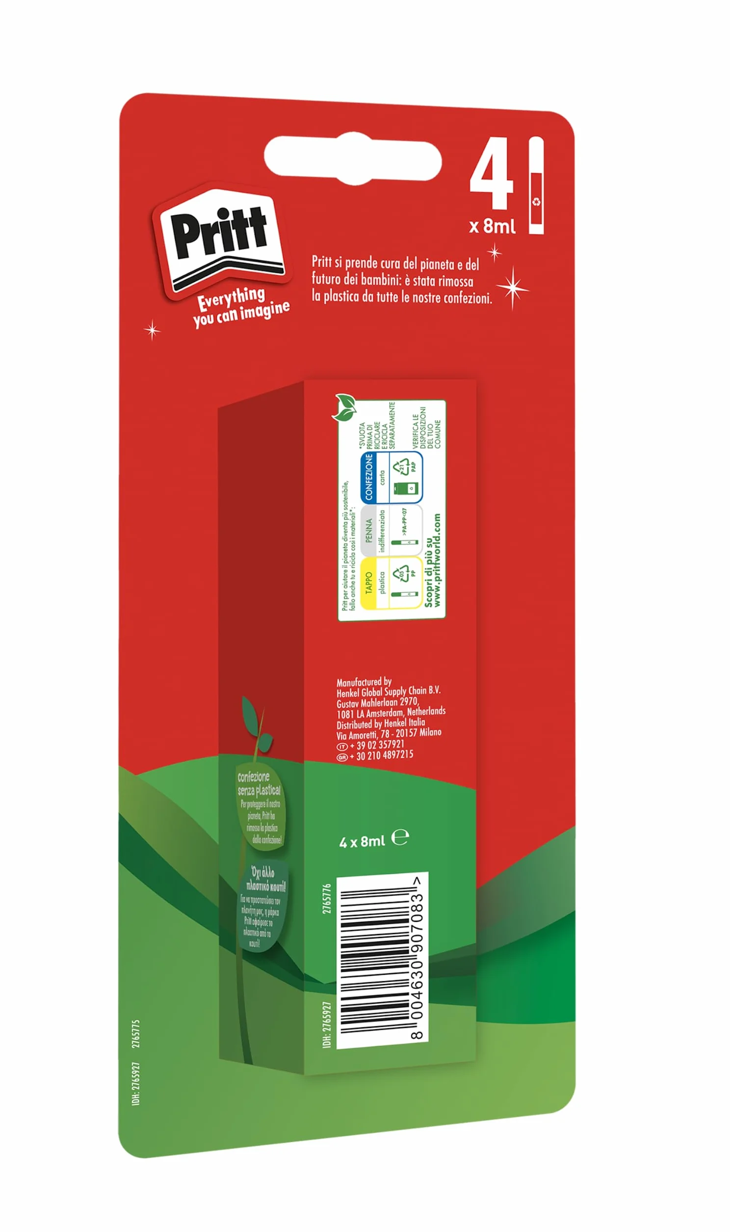 Pritt Correttore Pocket Pen, Micropunta Metallica, 2+2 Penne 8ml