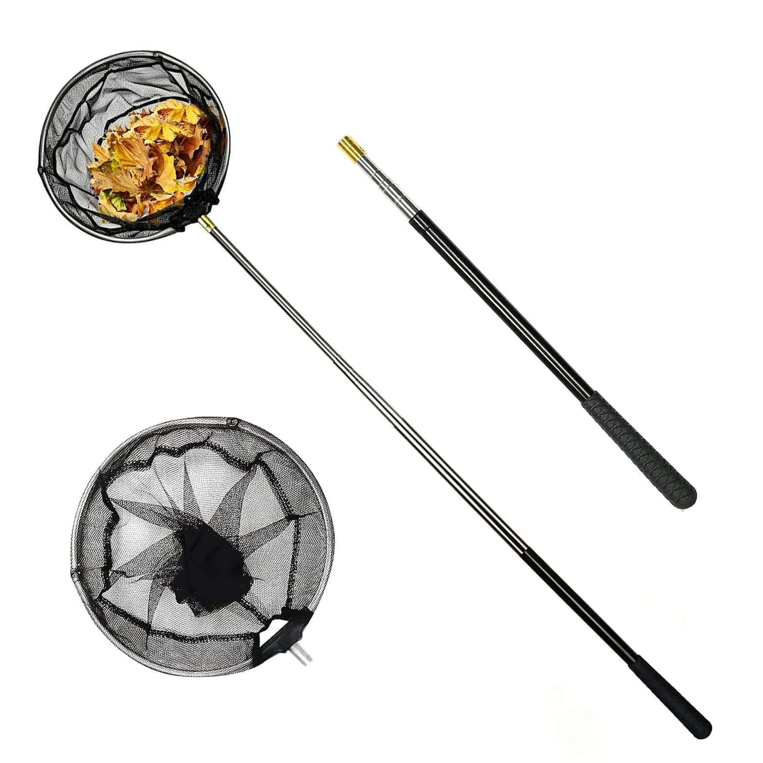 173cm Retino per Piscina Pulizia,Retino raccogli Foglie per Piscina in Acciaio Inox,retino per Piscina con Asta telescopica,per Foglie, rifiuti, Pesci, laghetto,Accessorio Pulizia Piscina