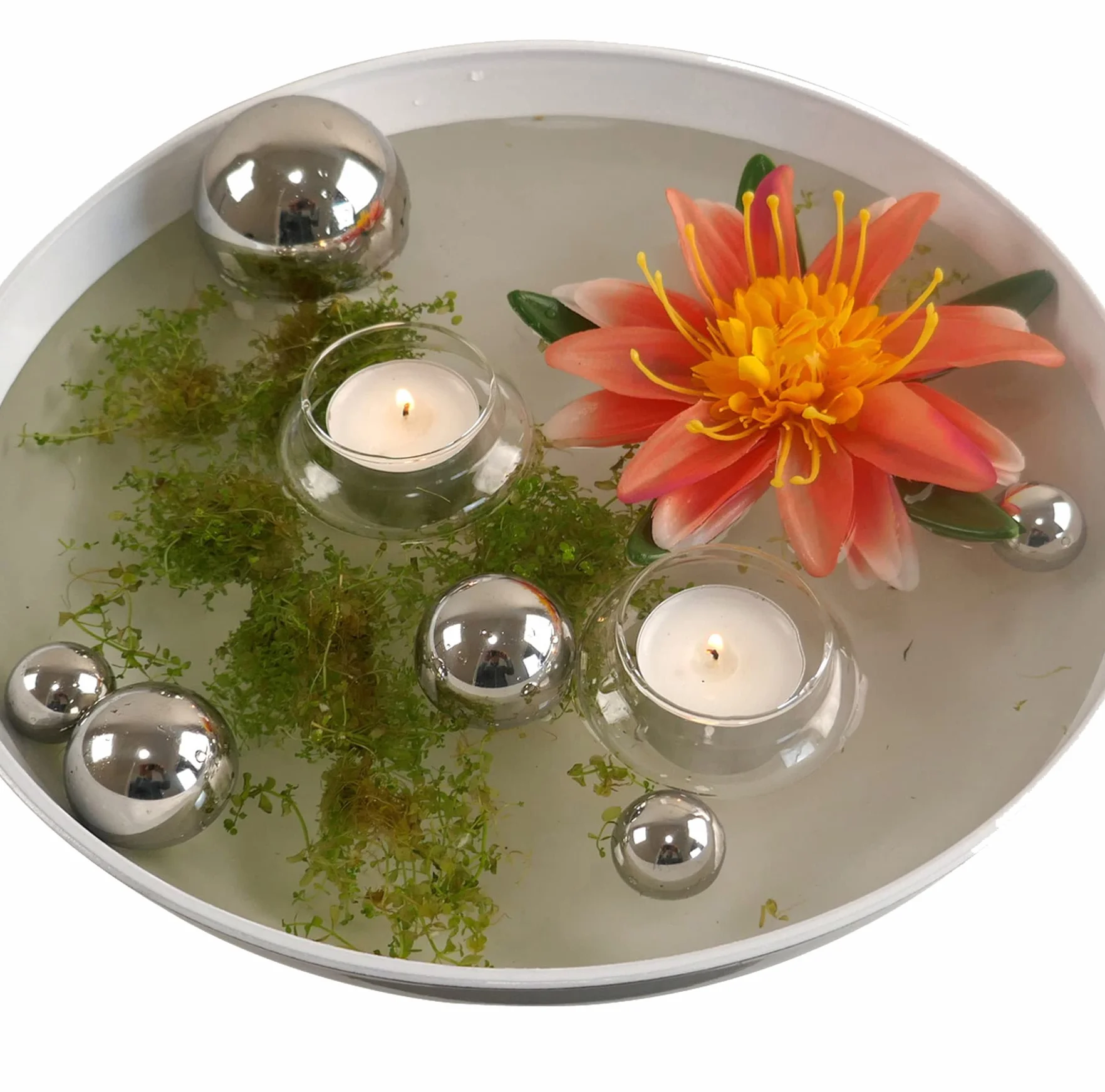 Palline decorative per laghetto, in acciaio inox, per decorazioni da giardino