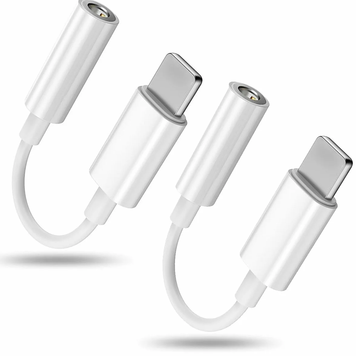 Adattatore Cuffie per iPhone MFi Jack 3.5mm Cavo Aux Audio Dongle Convertitore 2 Pack Compatibile con iPhone 14Pro/14/13/12/SE/11/X/XS/8/7