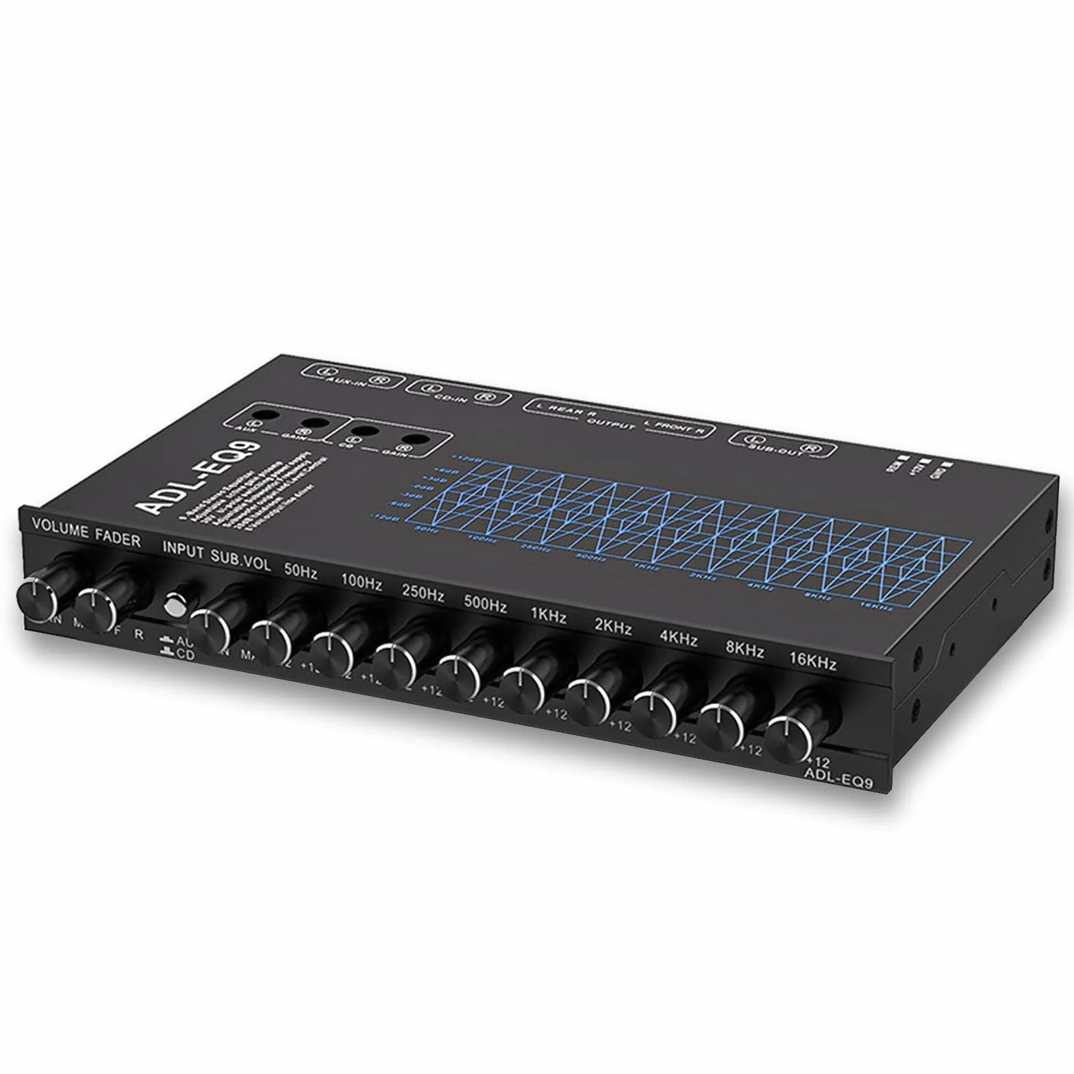 Aisny ADL-EQ9 Equalizzatore Audio HiFi 9 Bande Preamplificatore Stereo Professionale