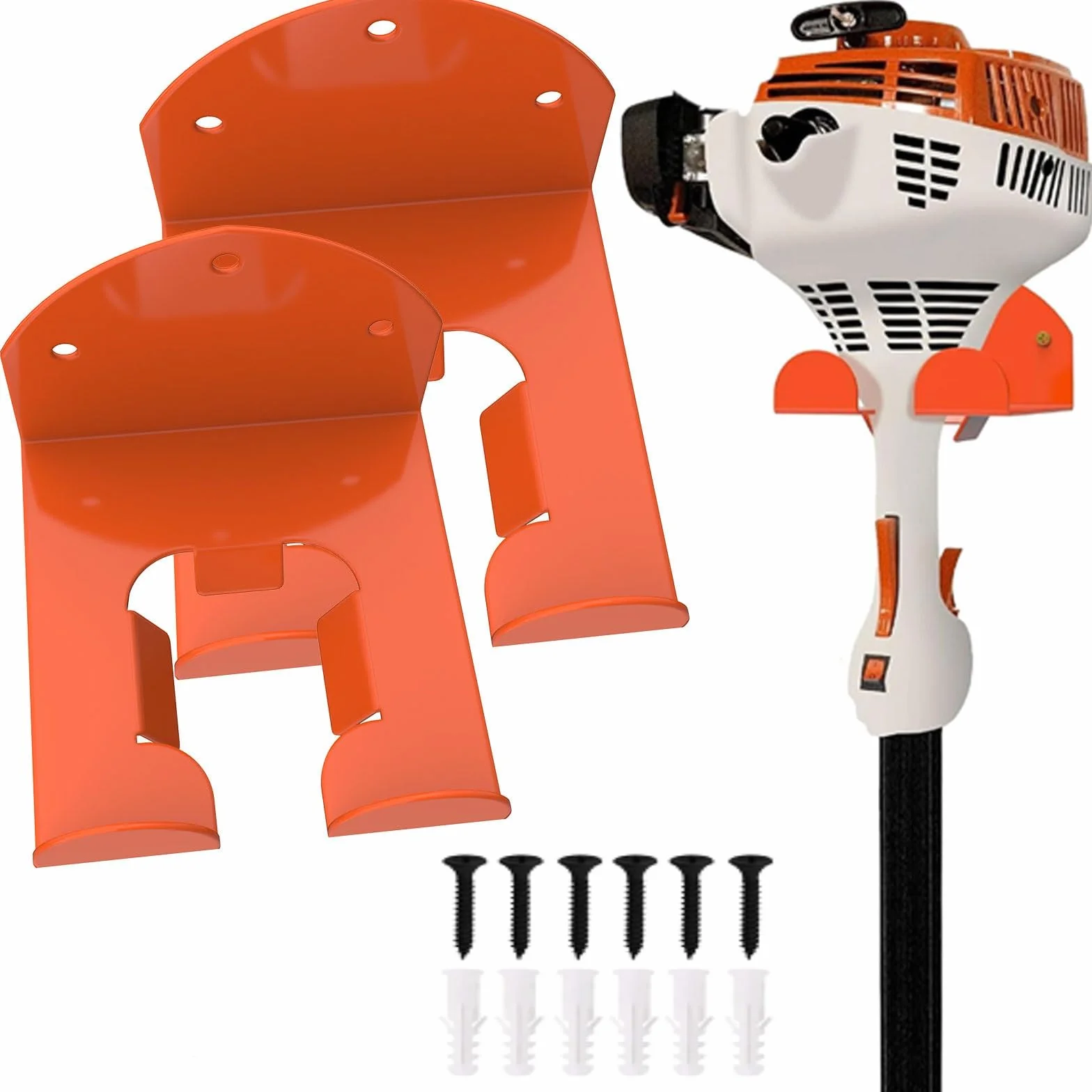 2 Pezzi Supporto per Decespugliatore,Staffa da Muro Per Decespugliatore,Supporto da Parete per Decespugliatore,Ganci Appesi a Trimmer, Attrezzi da Giardino, Decespugliatore da Garage
