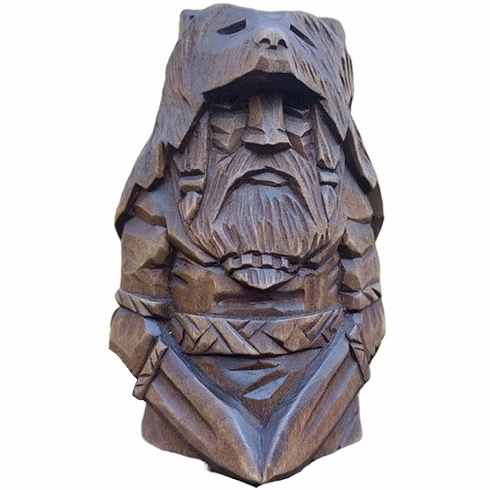 Qcwwy Statua norrena di Odino, statua vichinga di Odino, statua vichinga norrena, statuetta nordica pagana, ornamenti artistici per la decorazione di casa e ufficio (Uffrah Delnar -