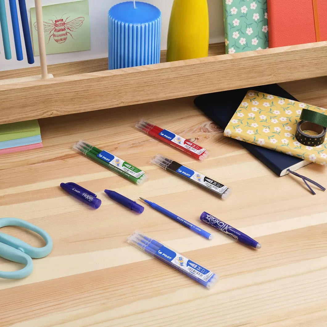 PILOT 2 Set di 3 Ricariche FriXion per Penne Cancellabili - Blu Punta Media (6 Ricariche)