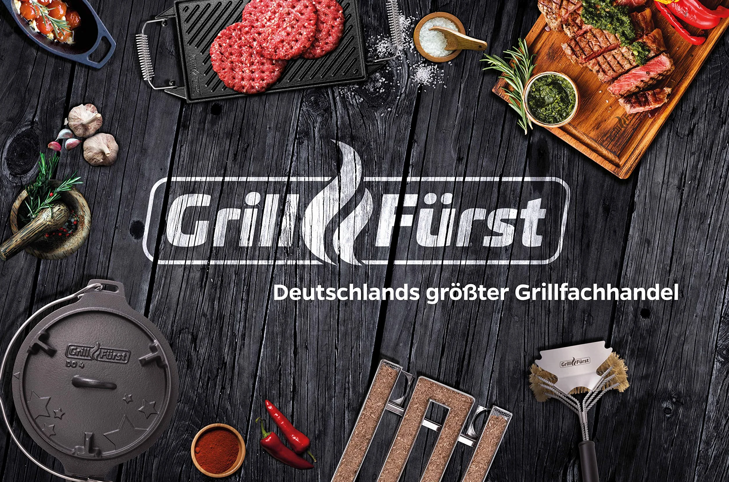 Grillfürst Pinza per Barbecue in Acciaio Inox di Alta qualità - Pinza per Barbecue con spatola - pinze per BBQ - Strumento per Barbecue con Occhiello per appenderla - Pinza BBQ Lunga