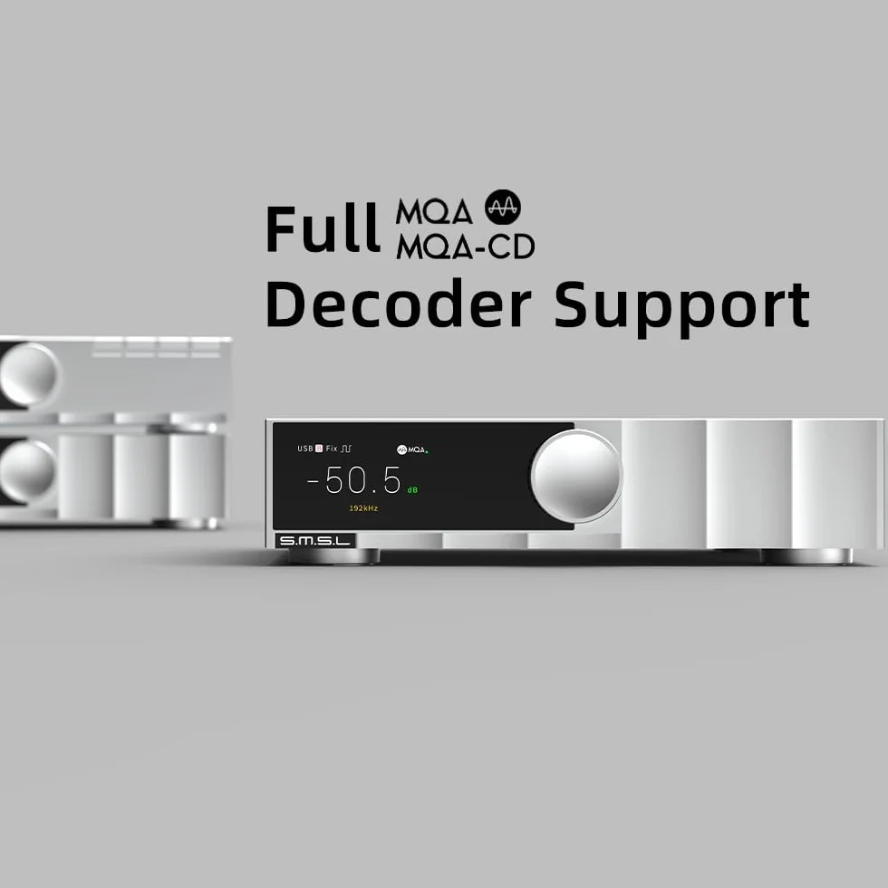 SMSL D200 DAC audiofile ROHM BD34352EKV 32-bit/768kHz DSD512 Hi-Res MQA-CD CK-03 USB ottico coassiale