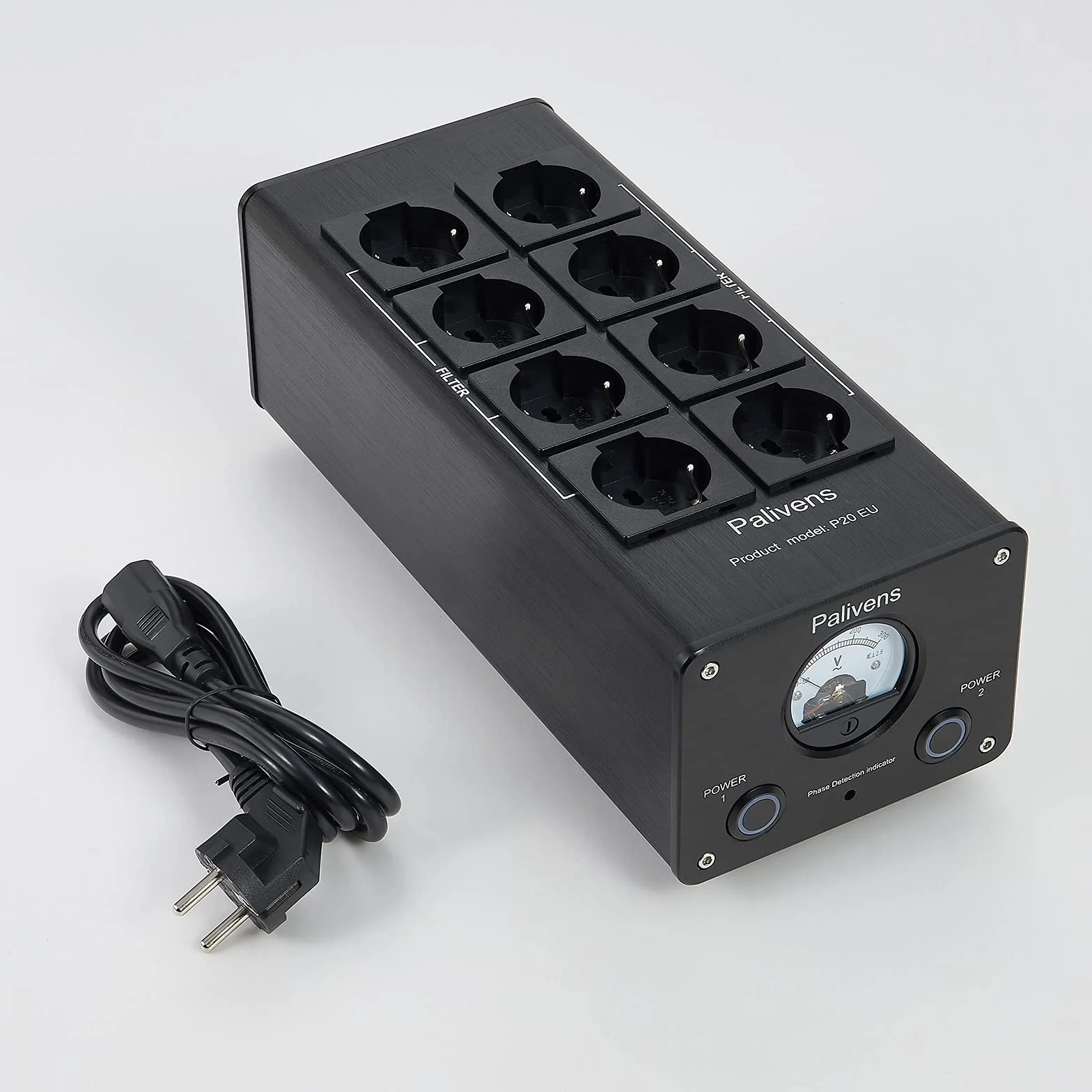 Pailvens HiFi multipla con filtro di rete 8x presa antidisturbo protezione sovratensione carico 15 A nero