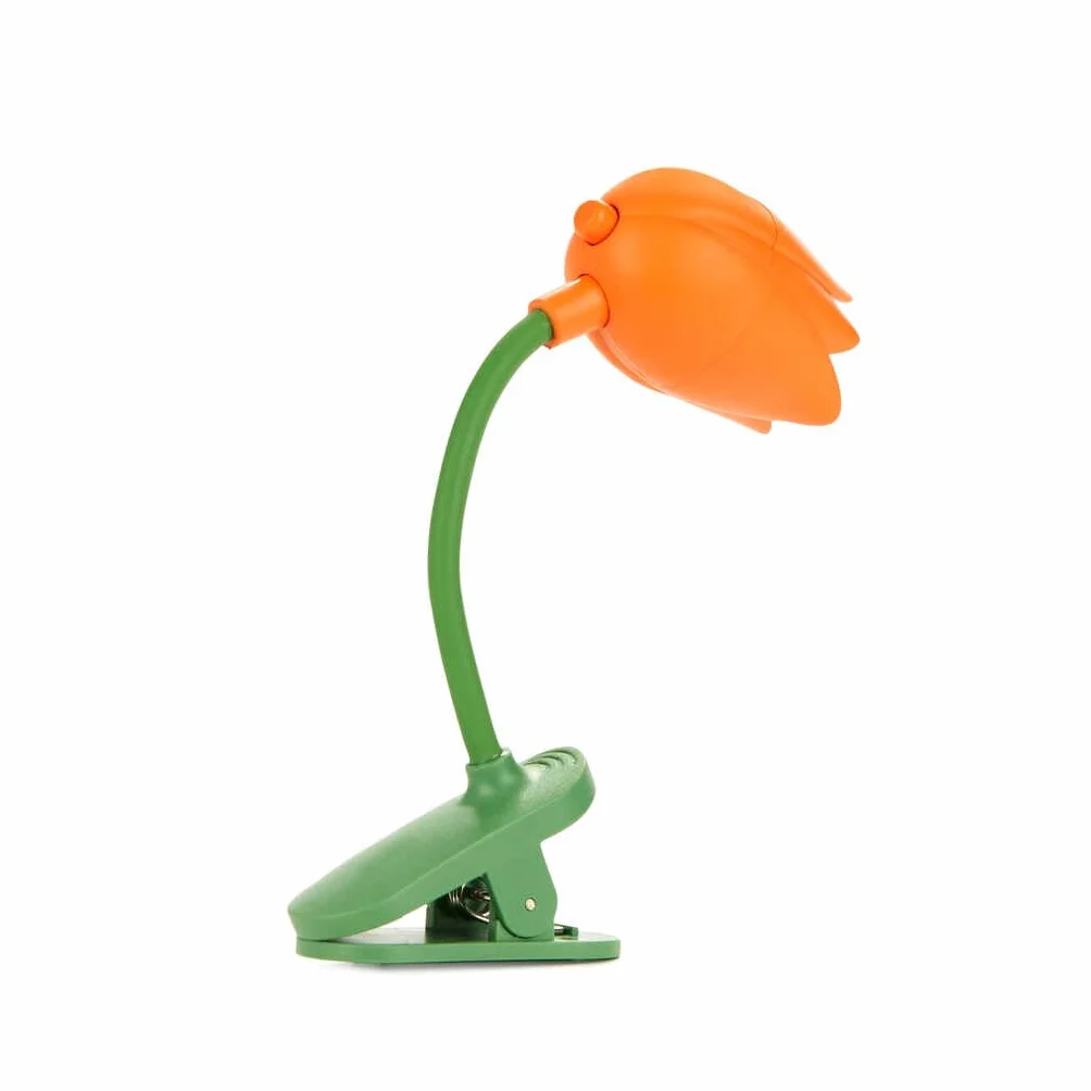 Balvi Lampada Flessibile con Clip a Forma di Tulipano Arancia per Lettura