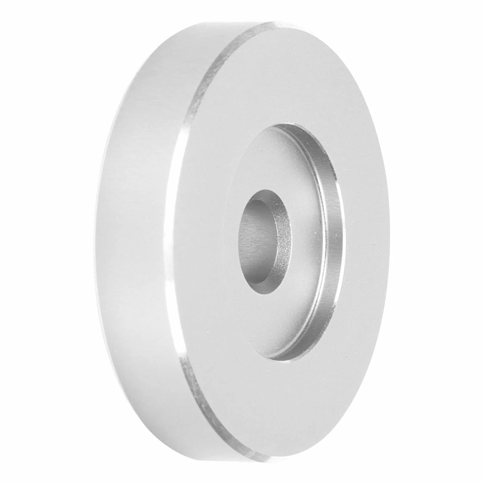 Adattatore per 45 Giri/min, Morsetto per Dischi con Foro Grande 38mm x 8mm Alluminio per Giradischi 7 Pollici (Silver)