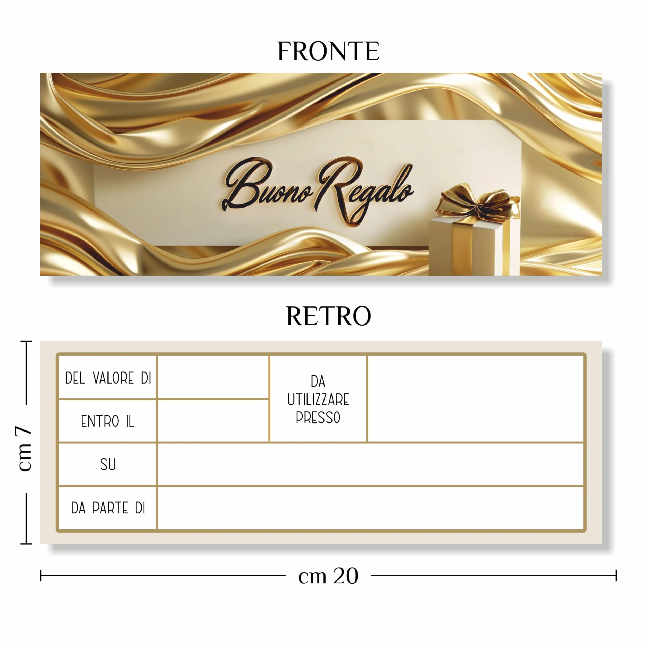Buoni Regalo con Buste Bianche, Biglietti Omaggio Eleganti, Gift Card Cartoncino da Compilare, Voucher Personalizzabili per Offerte o Sconti Clienti