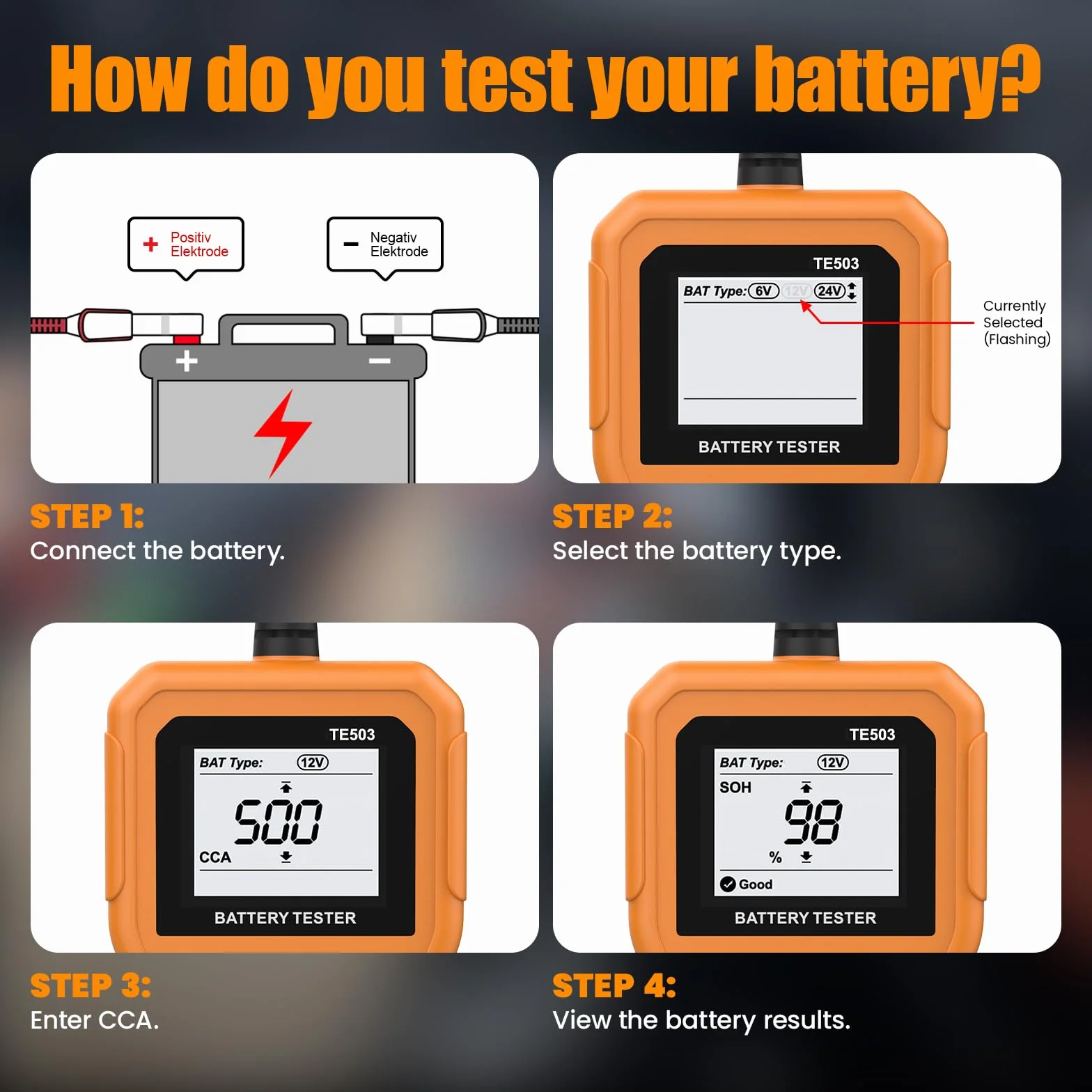 Tester Batteria Auto 6V/12V/24V Professionale 100-2000CCA 2-220Ah Digitale