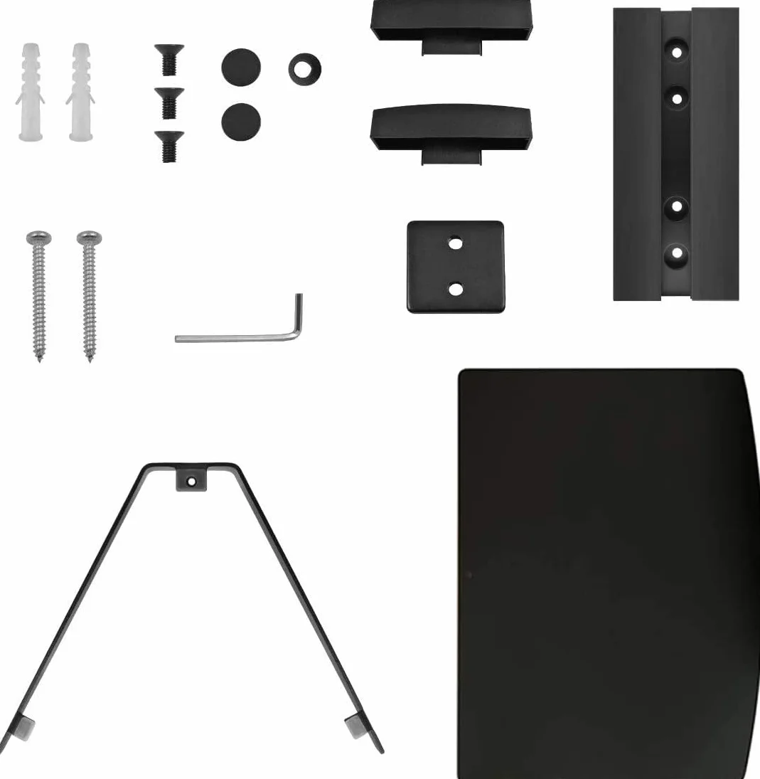 Suptek Supporto da Parete per Lettori DVD e Console TV con Ripiano in Vetro Nero CS201