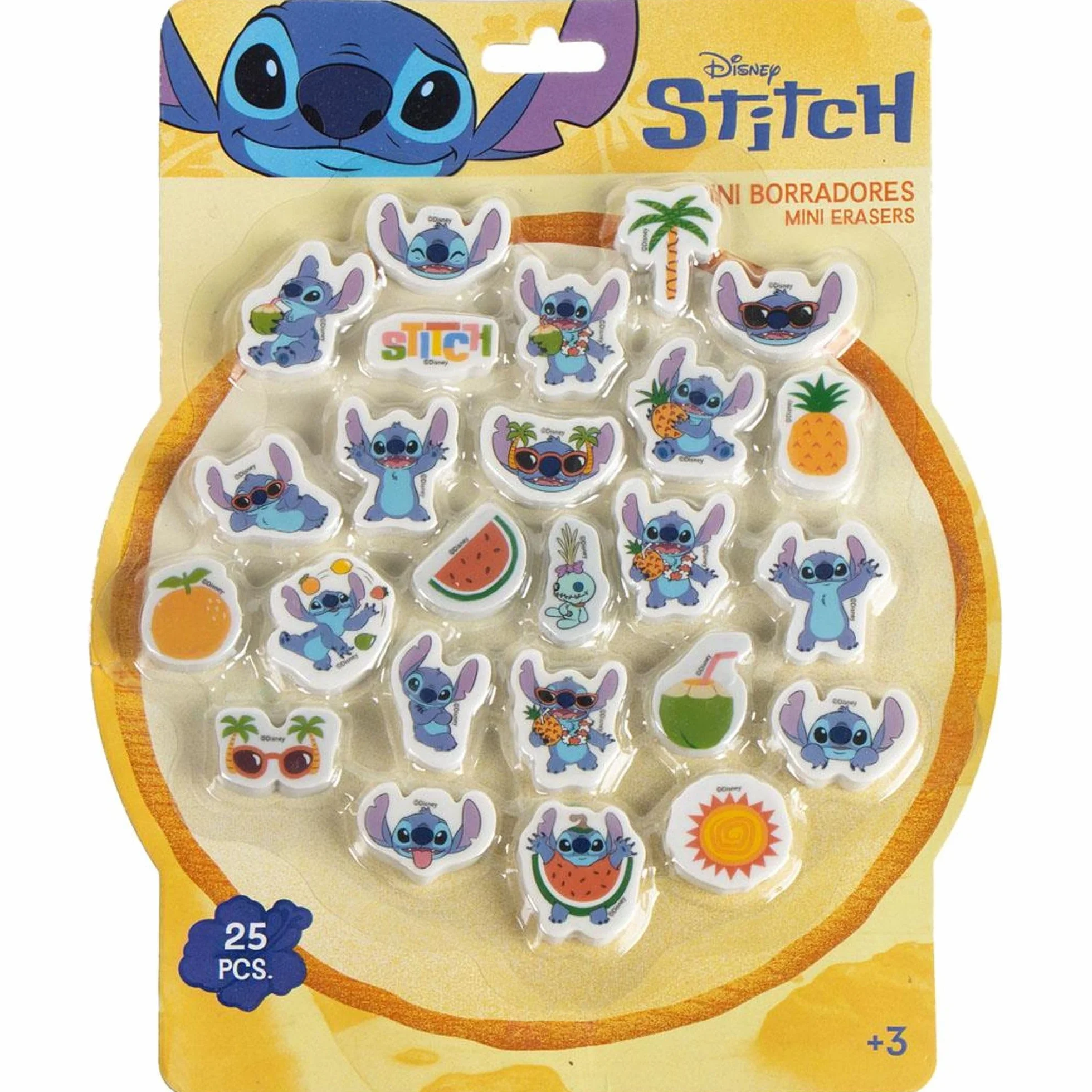 Stitch Set di 25 gomme decorative con motivo Stitch per regali scolastici