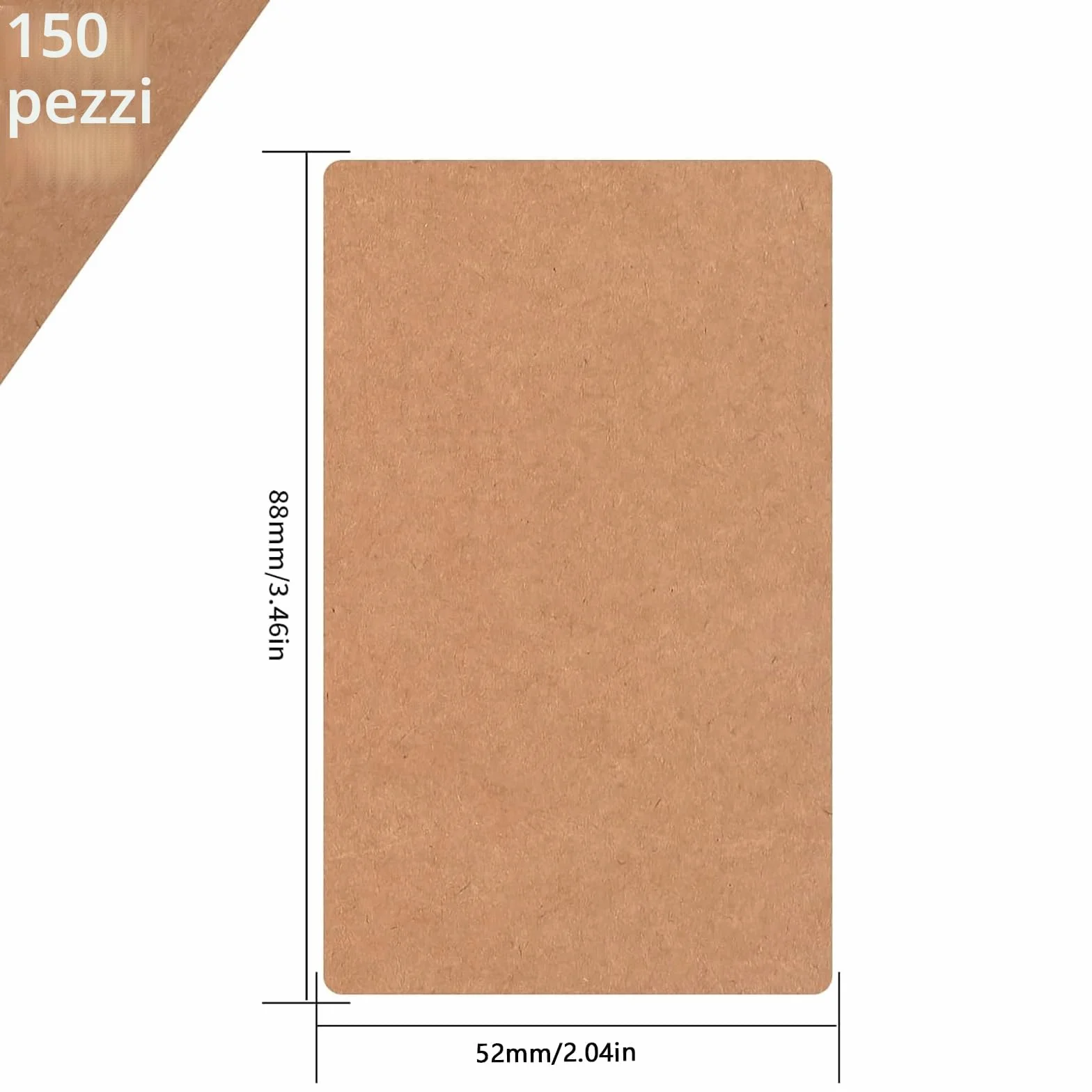 Kraft Paper Biglietti da Visita Marroni 150 Pezzi 8,9x5,2 cm Carte Messaggio Vuote per Ufficio Regalo Fai Da Te