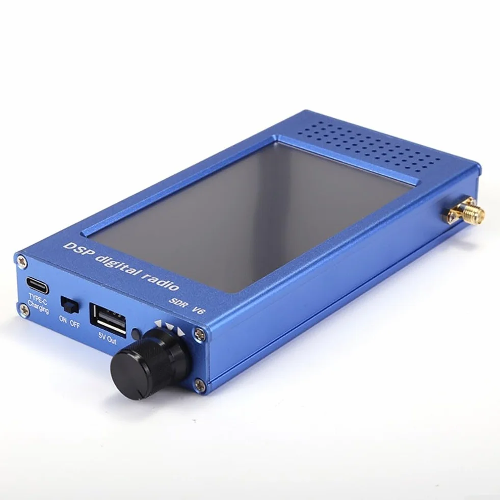 SDR-V6 Ricevitore digitale 100 kHz-149 MHz touchscreen IPS 4,3 pollici alloggiamento lega alluminio radio amatoriali onde corte blu