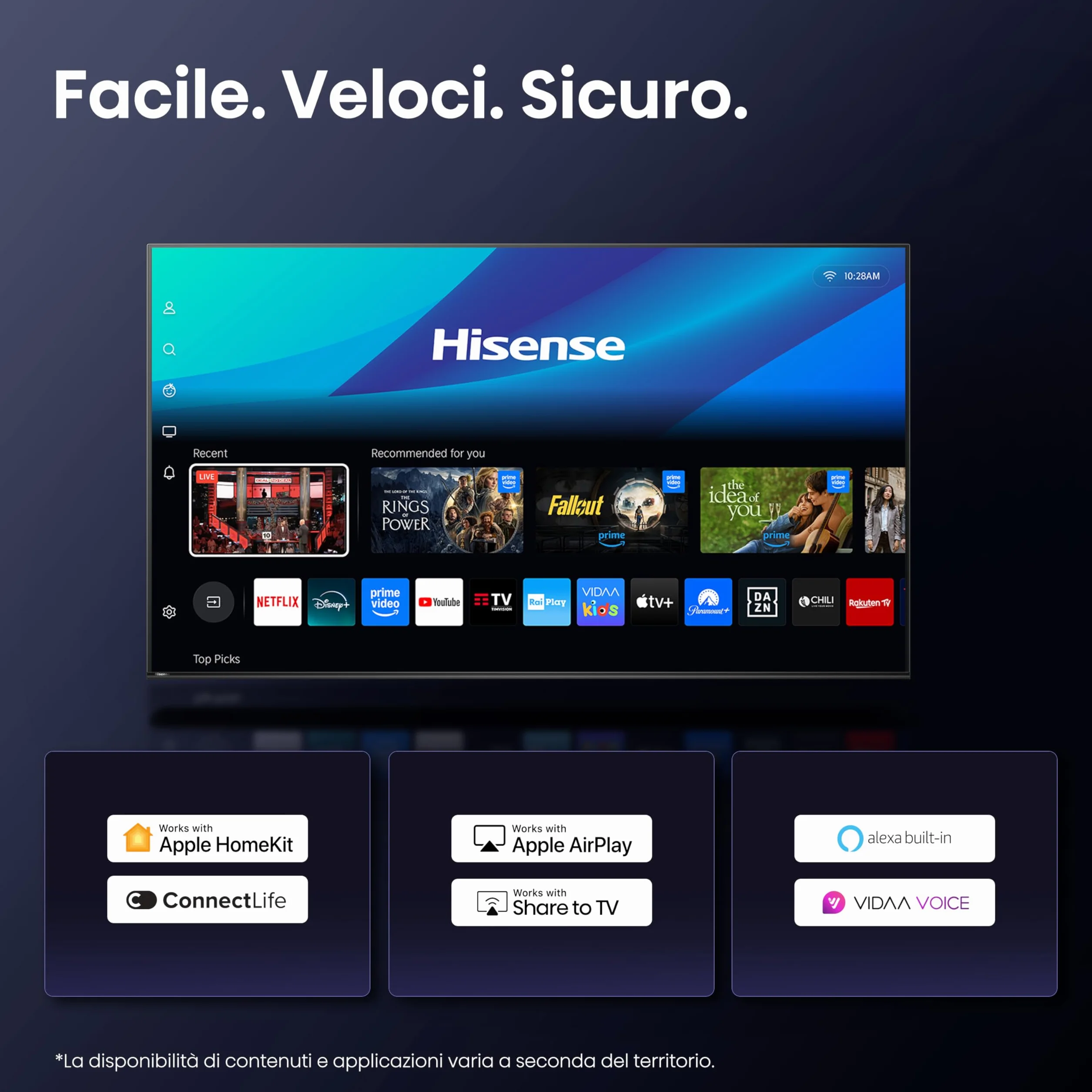 Hisense TV 43" QLED 4K 43E78Q Smart TV VIDAA U8 Dolby Vision HDR10+ Game Mode Plus Dolby Atmos 60Hz 2025