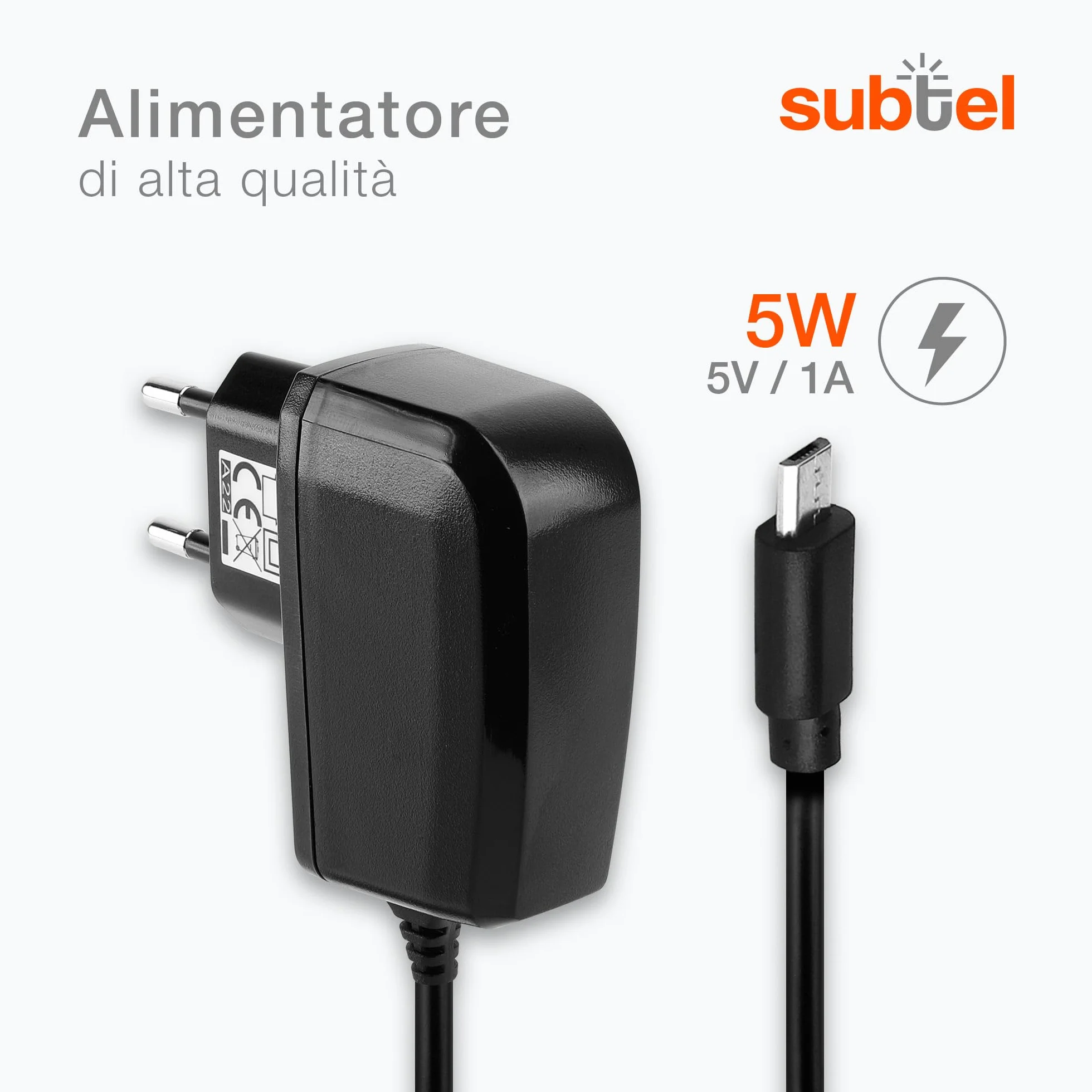 Caricatore Micro USB 1A 1000mA per Navigatore GPS