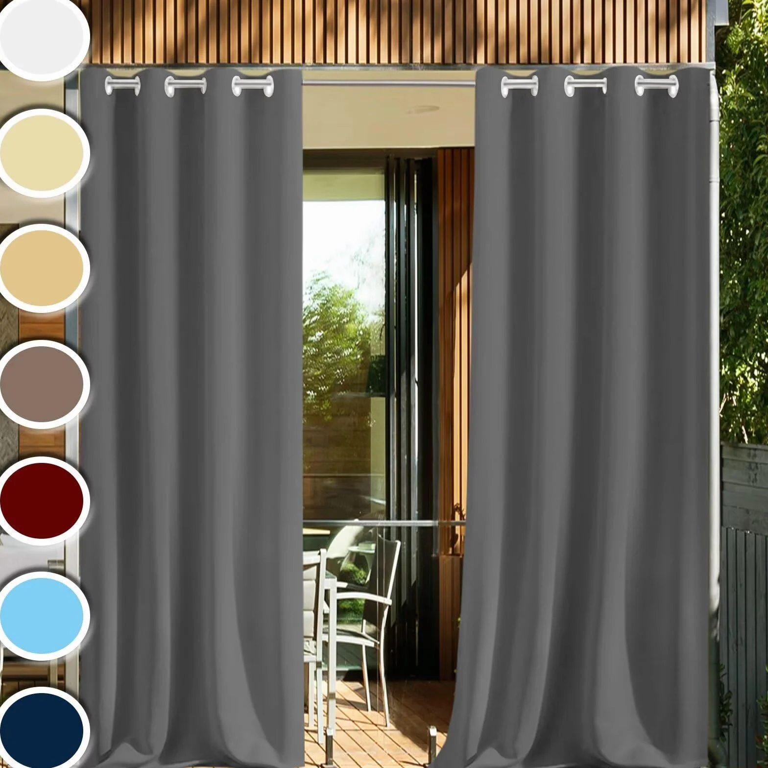 Tende per Esterno 80x80cm Impermeabili Antivento Protezione Solare Termiche UV-Anti Tende per Esterni Per Giardino Porta Veranda Terrazza Patio Grigio Scuro