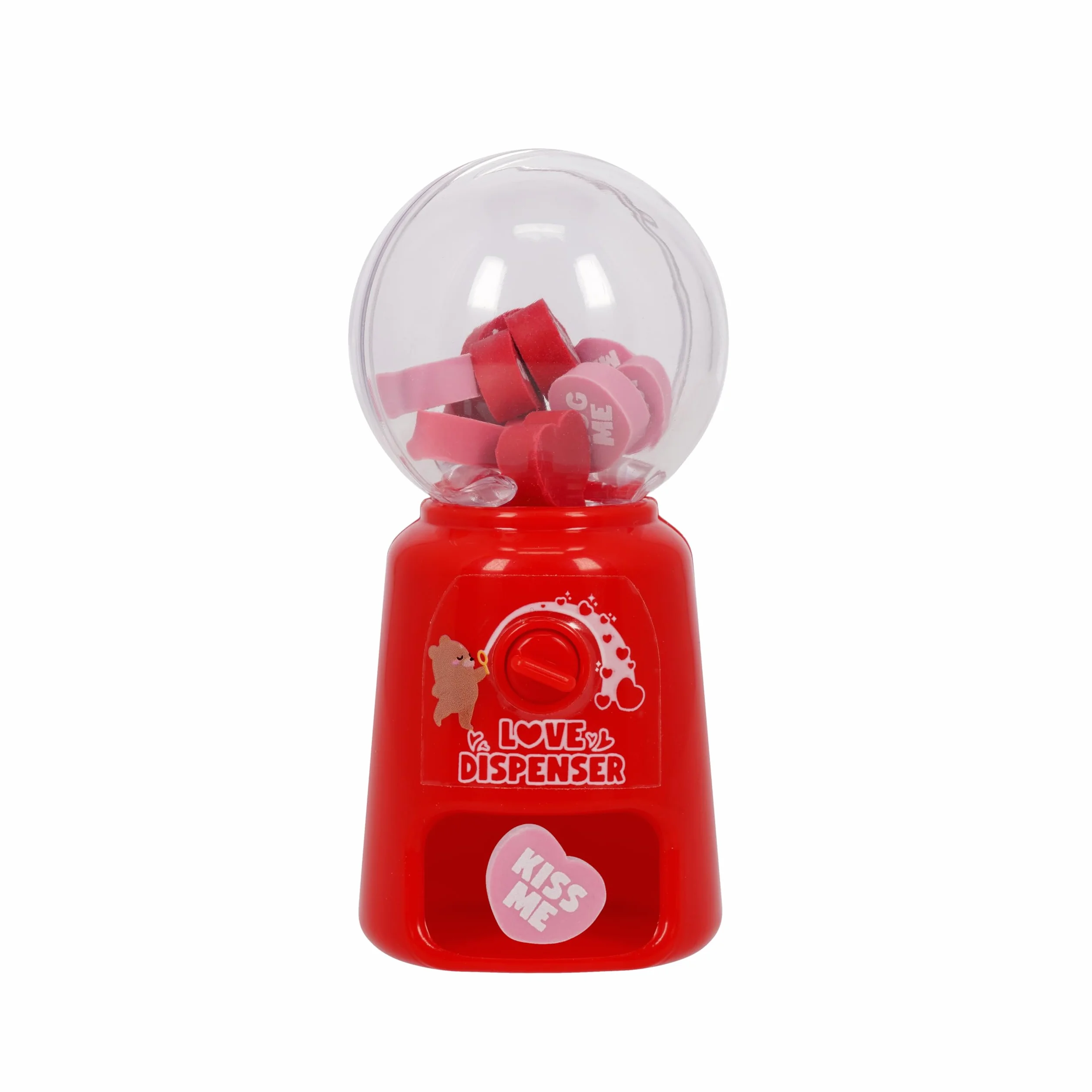 Legami Mini Distributore Gomme per Cancellare Love Dispenser 15 Gomme a forma Cuore 9 x 22 x 0.5 cm