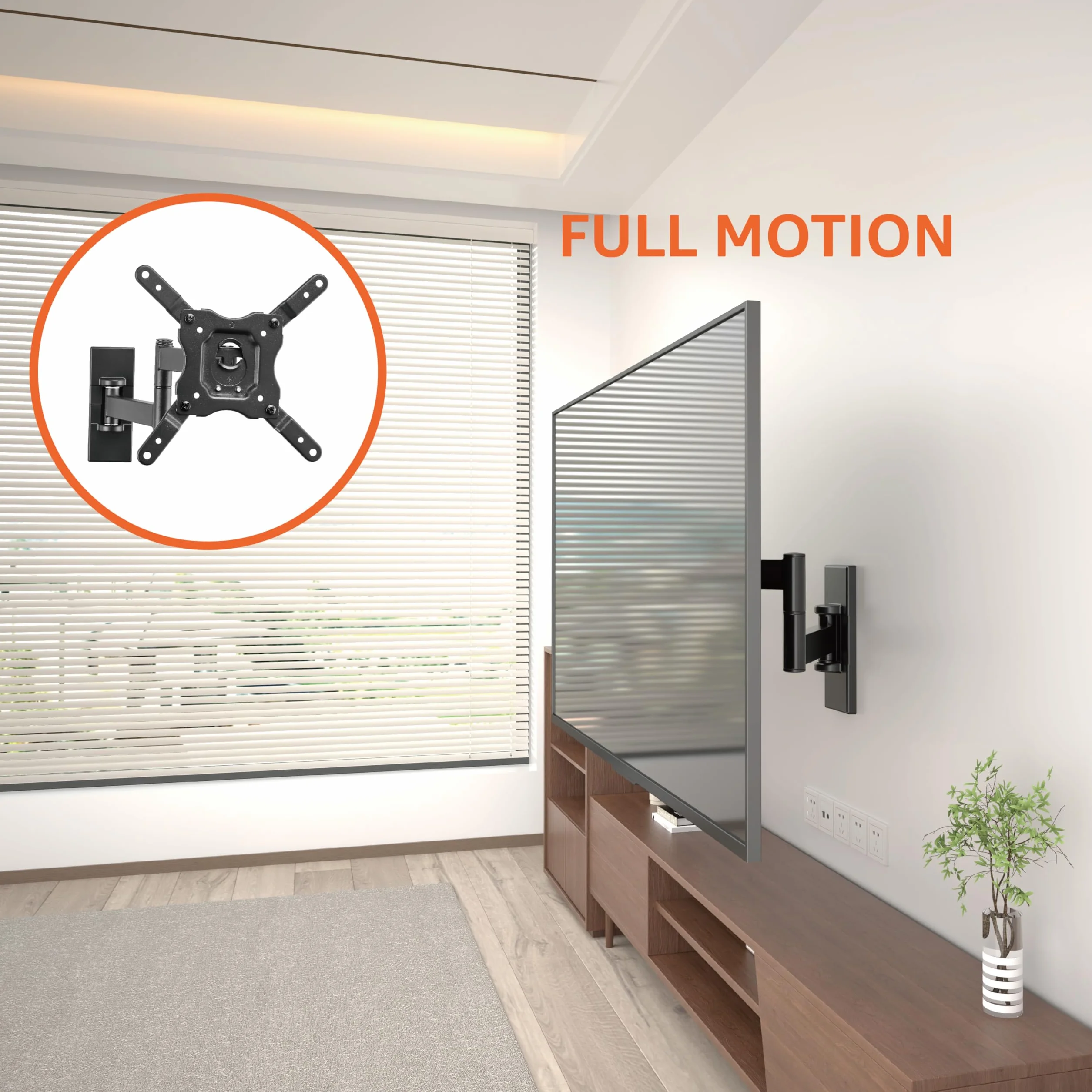 Amazon Basics Supporto da Parete per TV Orientabile Girevole Inclinabile 12-40" 36 Kg VESA 200mm x 200mm Nero