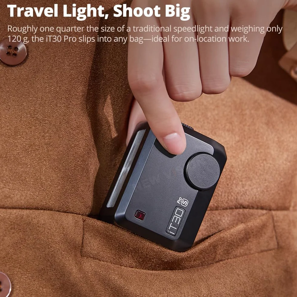Godox iT30 Pro F Mini Flash per Fotocamera Fuji TTL HSS 1/8000s 2.4G Wireless X System 7.1 cm Touch Screen 900 mAh Litio Nero