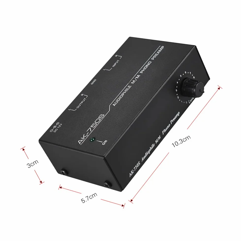 Preamplificatore Phono Audiophile M/M con Controlli di Livello Ingresso e Uscita RCA