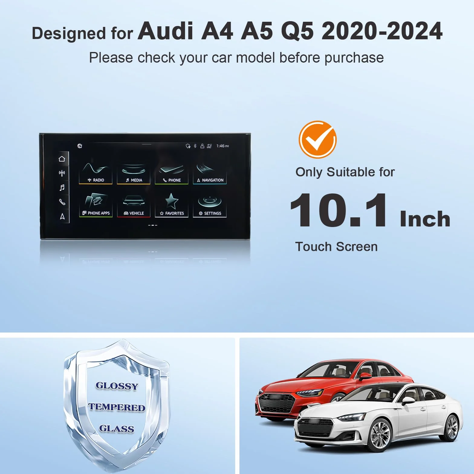 Pellicola Protettiva Vetro Temperato 9H Antigraffio HD Chiaro 10,1 Pollici MMI Touch Display Navigazione per Audi A4 B9 A5 F5 Q5 FY 2020-2025