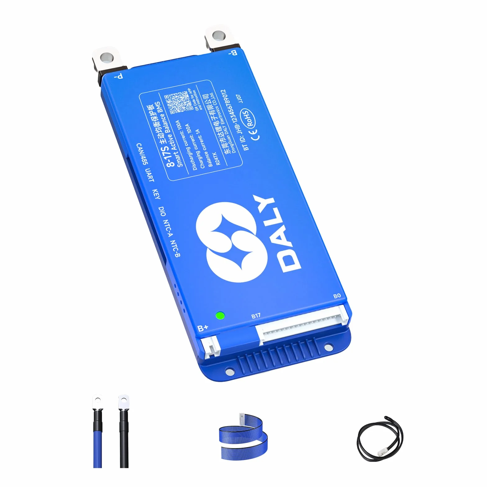 DALY Smart BMS 100A 8S-17S 24V-60V con bilanciatore attivo 1A Bluetooth RS485 CAN per batteria al litio NCM/LFP/LTO