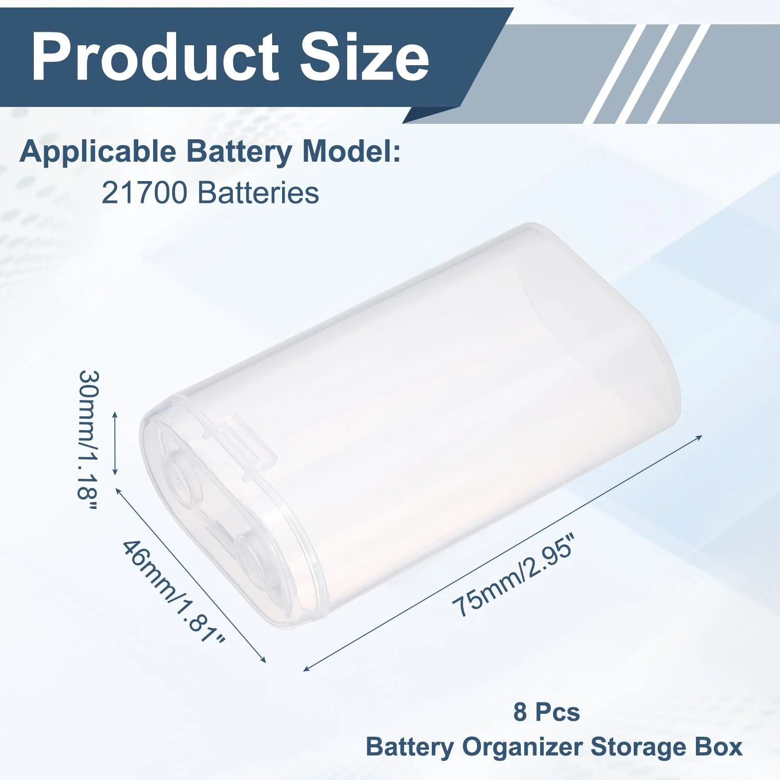 QUARKZMAN Organizzatore Porta Batterie 2 X 21700 Plastica Trasparente Confezione da 8