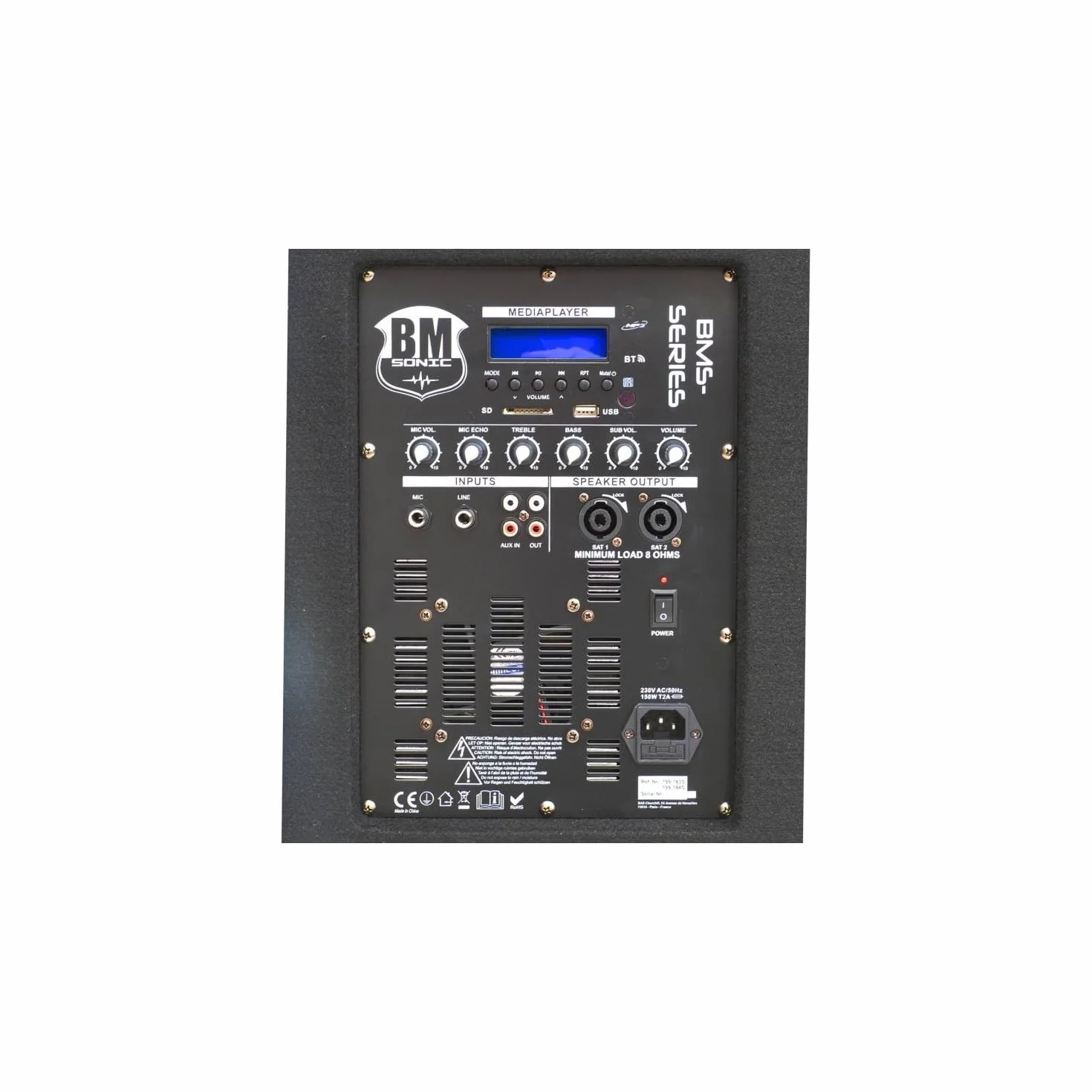 BMS1812-USB-BT Sub 18" 2400W USB/BT 2x12" Altoparlanti