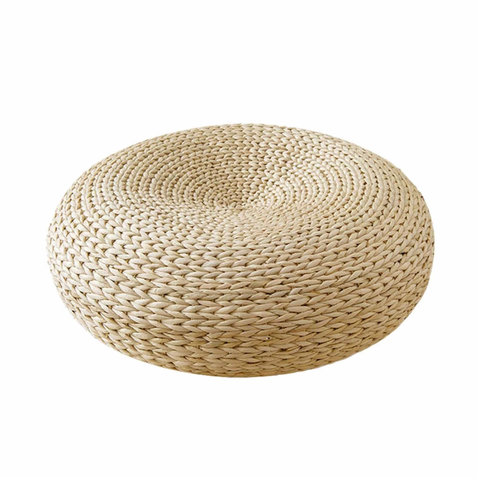 Ardorman Futon, Cuscino in Vimini Naturale, Traspirante, Cuscino Rotondo da Pavimento, in Rattan, Fatto a Mano, in Paglia Tessuto, Decorazione per Salotto da Giardino