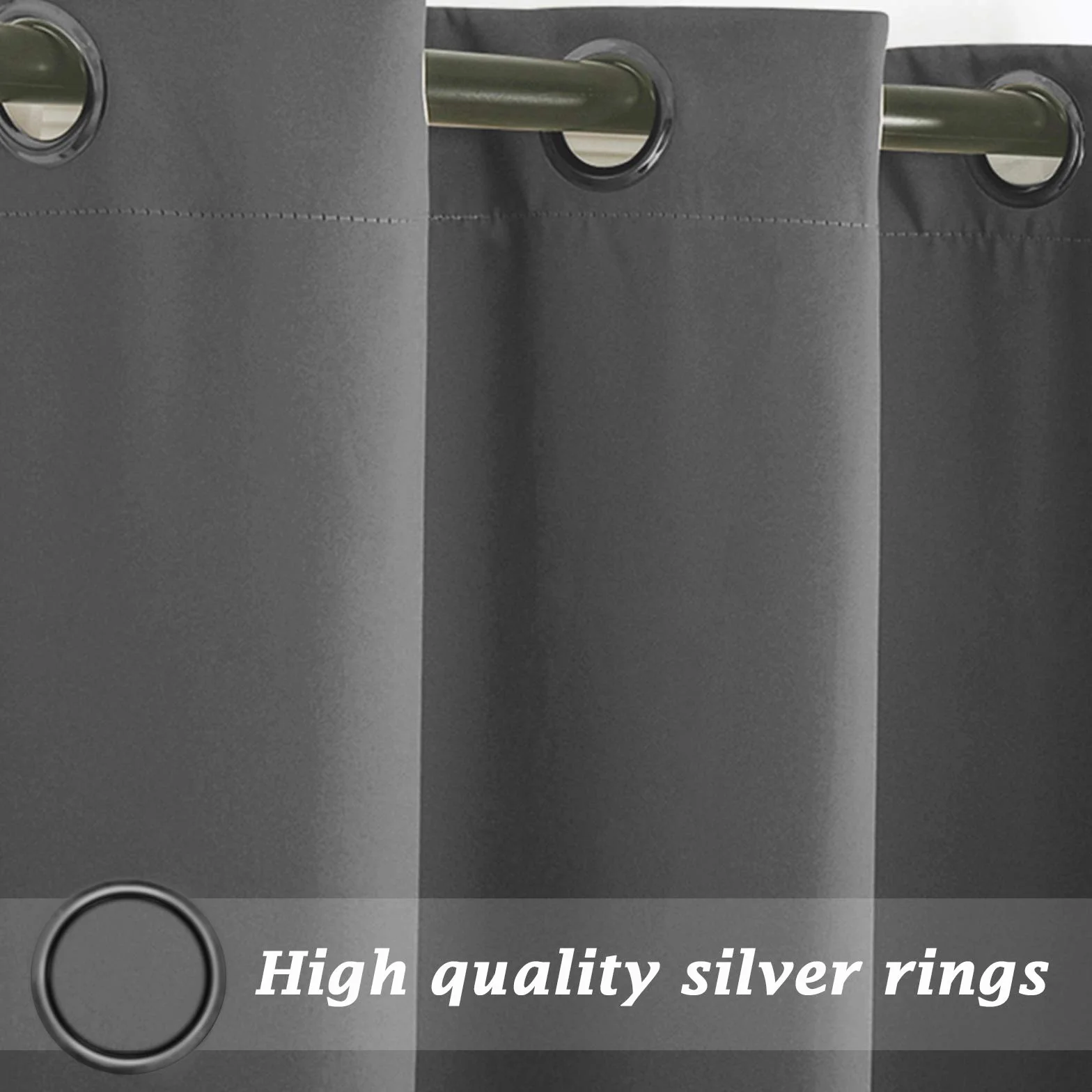 ele ELEOPTION Tenda per Esterni, Impermeabile, Protezione dai Raggi UV, con Occhielli, Oscurante, per Giardino, Cortile, Balcone, Grigio Scuro, 1 Pezzo / 132 X 240cm