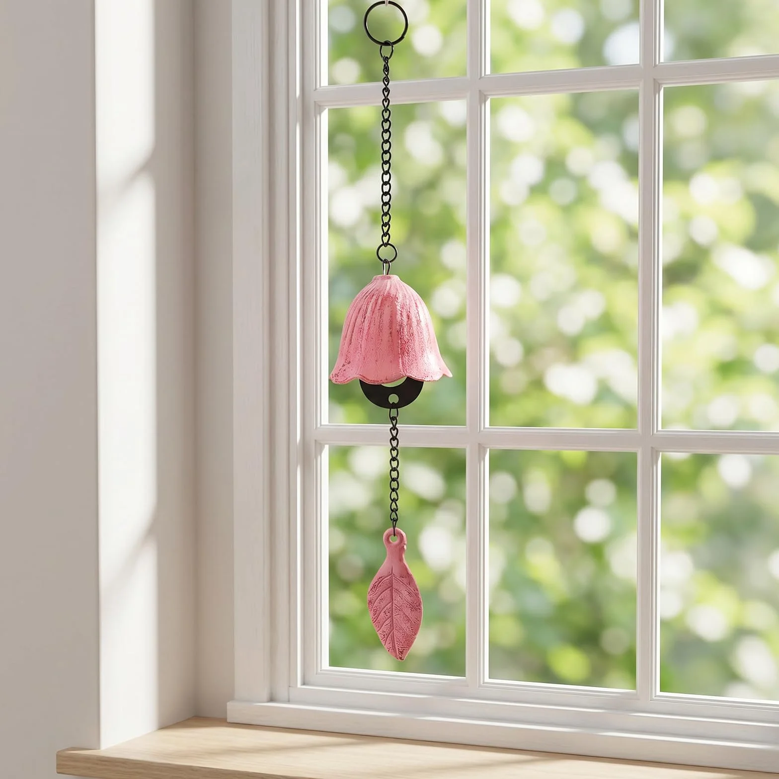 Scacciapensieri giapponesi a forma di foglia, piccole campane a vento giapponesi in ghisa, ciondolo da appendere all'aperto, ornamento per benedizioni, balcone, giardino, terrazza, cortile