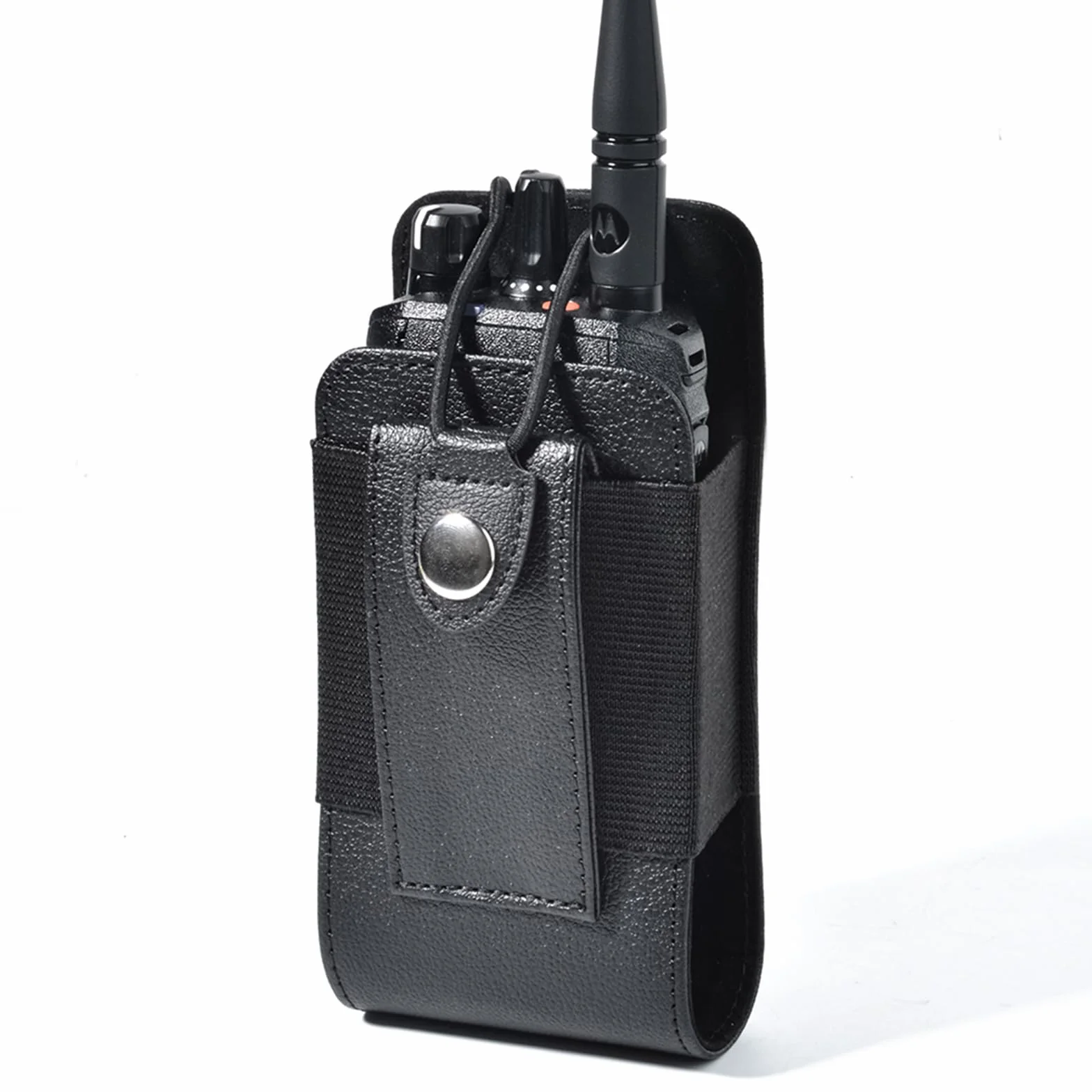 Custodia Walkie Talkie in Pelle per Cinturone, Gilet MOLLE Regolabile Polizia Compatibile con Motorola DP1400, DP4400, Baofeng, Hytera, Kenwood