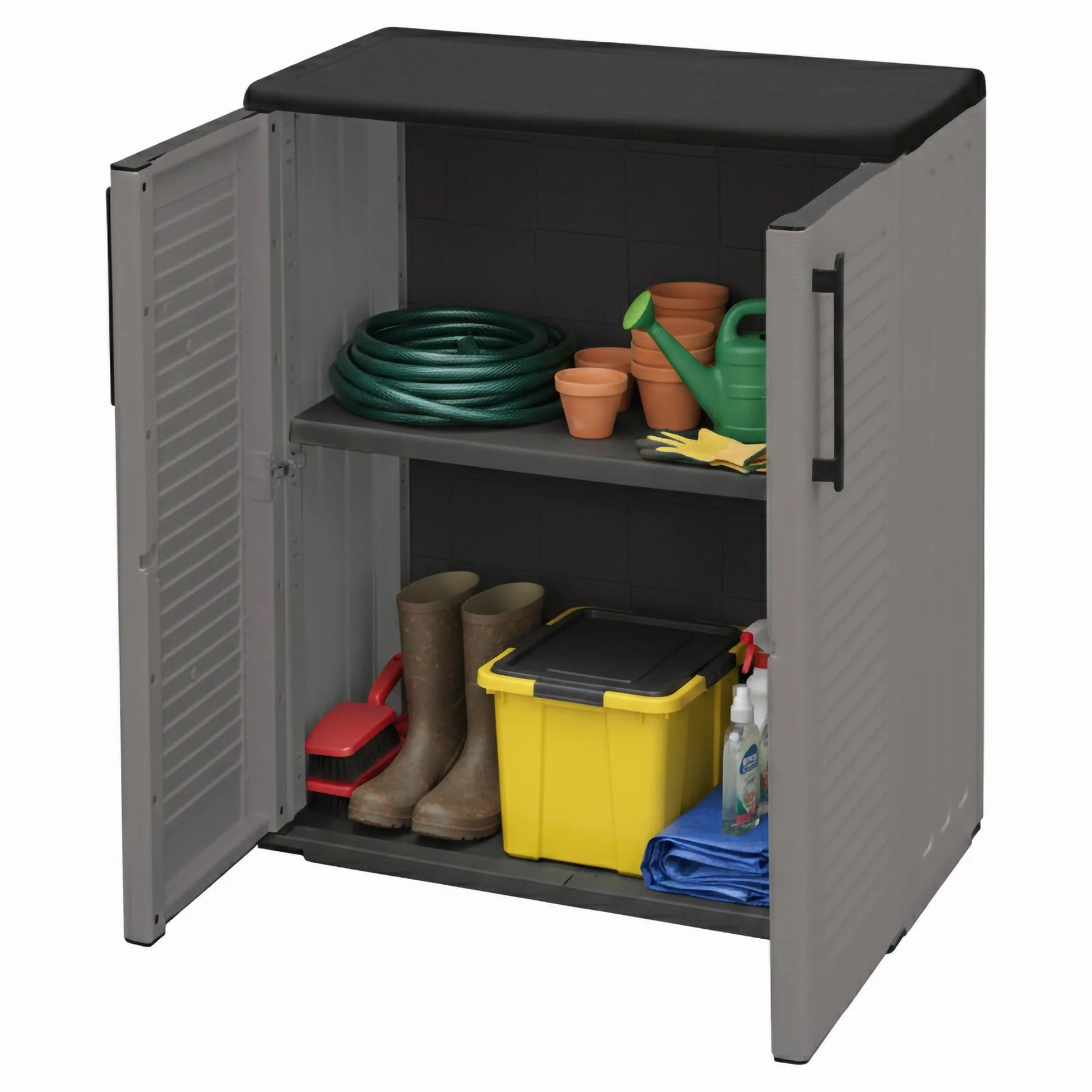 Armadio da esterno Mol Dmora 68x37h84 cm Grigio e Nero