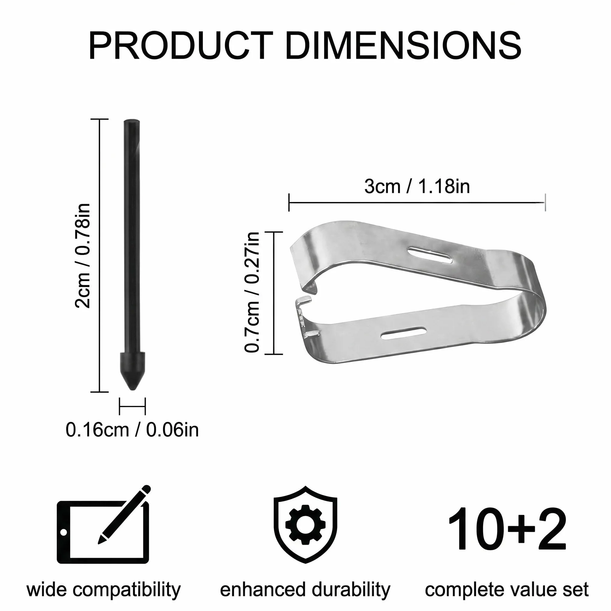 Punte di ricambio per pennino stilo Samsung, compatibili Galaxy Tab S9/S8/S7/S6 Lite/S6, Note20/Note10, S22 Ultra/S23 Ultra