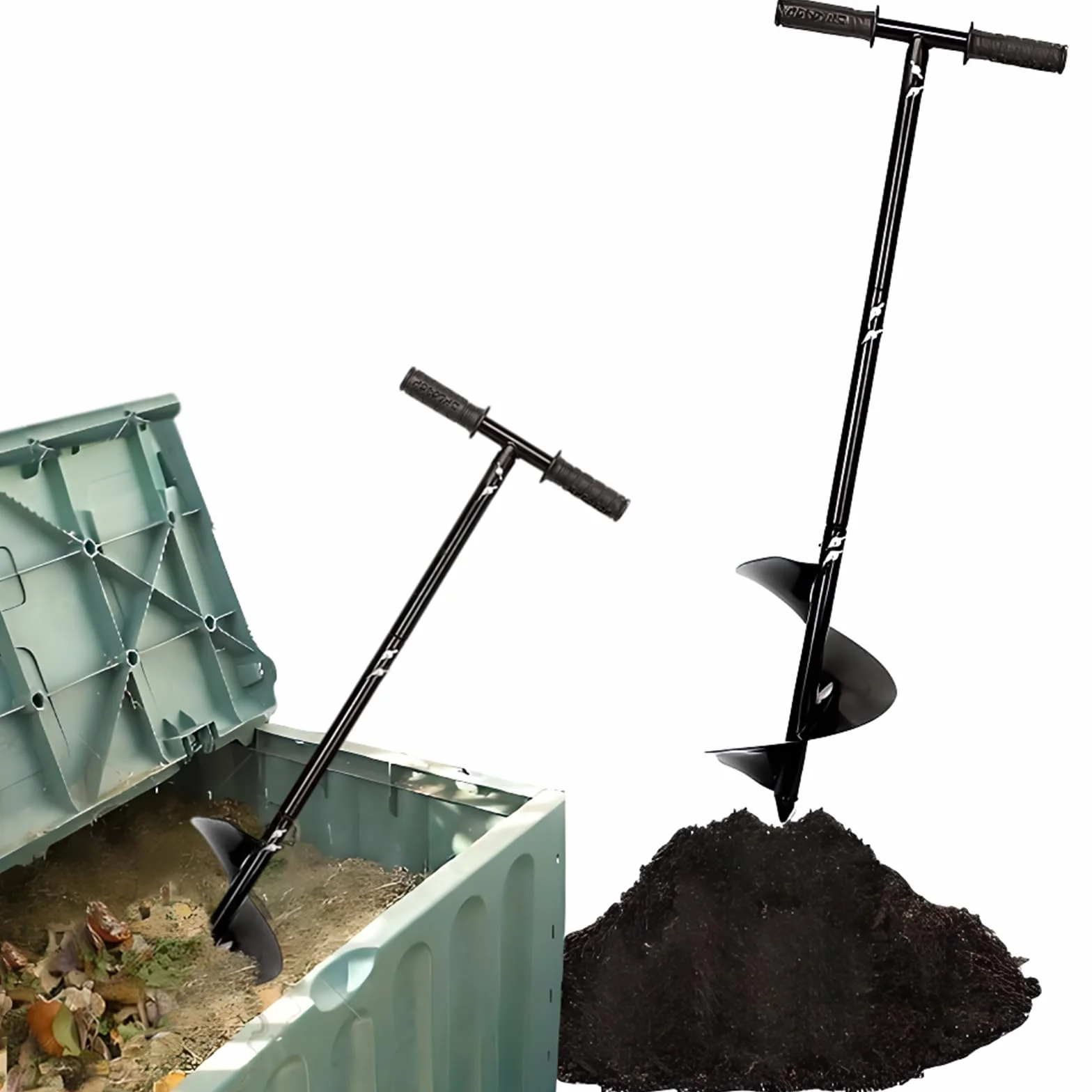 Strumento per agitare il compost, barra di tornitura per compost, 84,8 cm, strumento aeratore manuale per compostaggio, strumento per turner e strumento di miscelazione per bidoni del compost