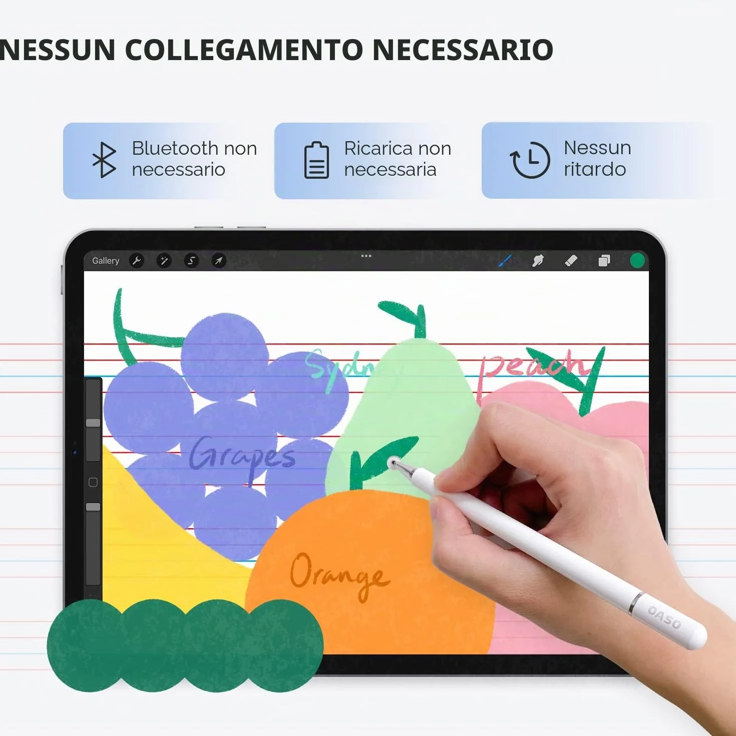 Penna Touch Stylus Universale per Apple iPad Pro, iPhone, Samsung Galaxy, Smartphone e Tablet Touchscreen