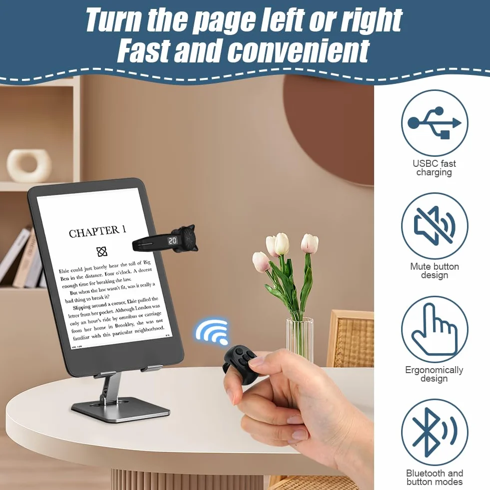 Vicloon RF Telecomando Pagina Turner per Kindle, iPad, Tablet, Scattare Foto, Registrazione Video