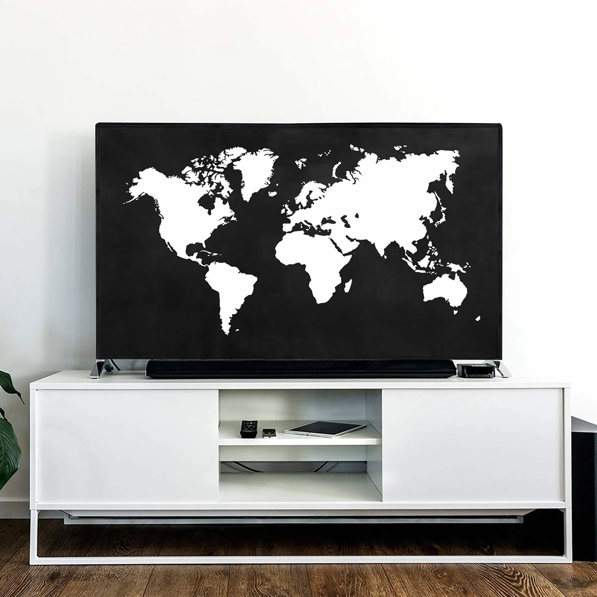 kwmobile Protezione TV 65" Compatibile - Custodia Protettiva Anti-Polvere Bianco/Nero