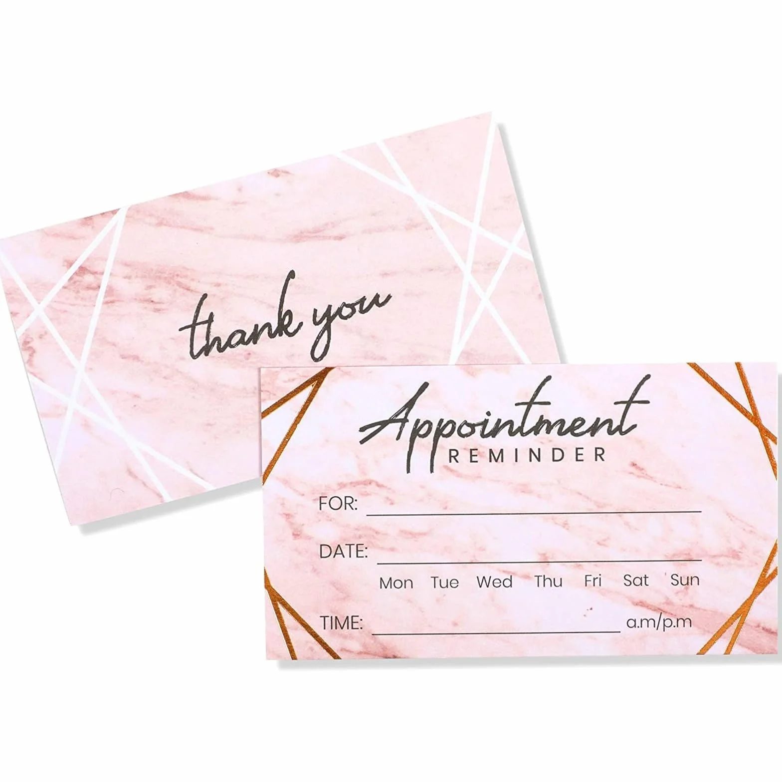 Pipilo Press Schede promemoria appuntamenti 8,9 x 5,1 cm marmo laminato oro rosa confezione da 100