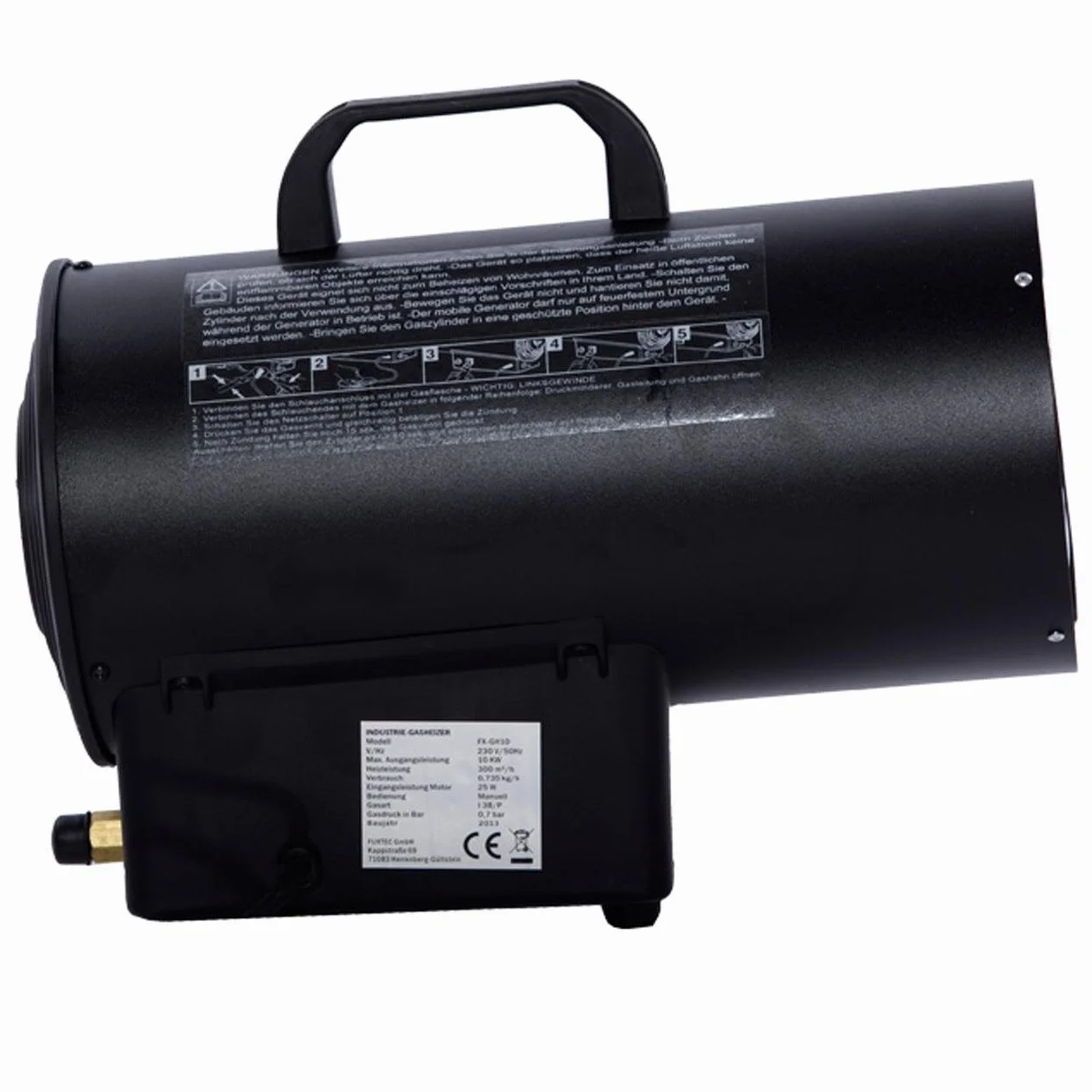 FUXTEC generatore di calore a gas GH10 10 kW 300 m³/h riscaldamento industriale