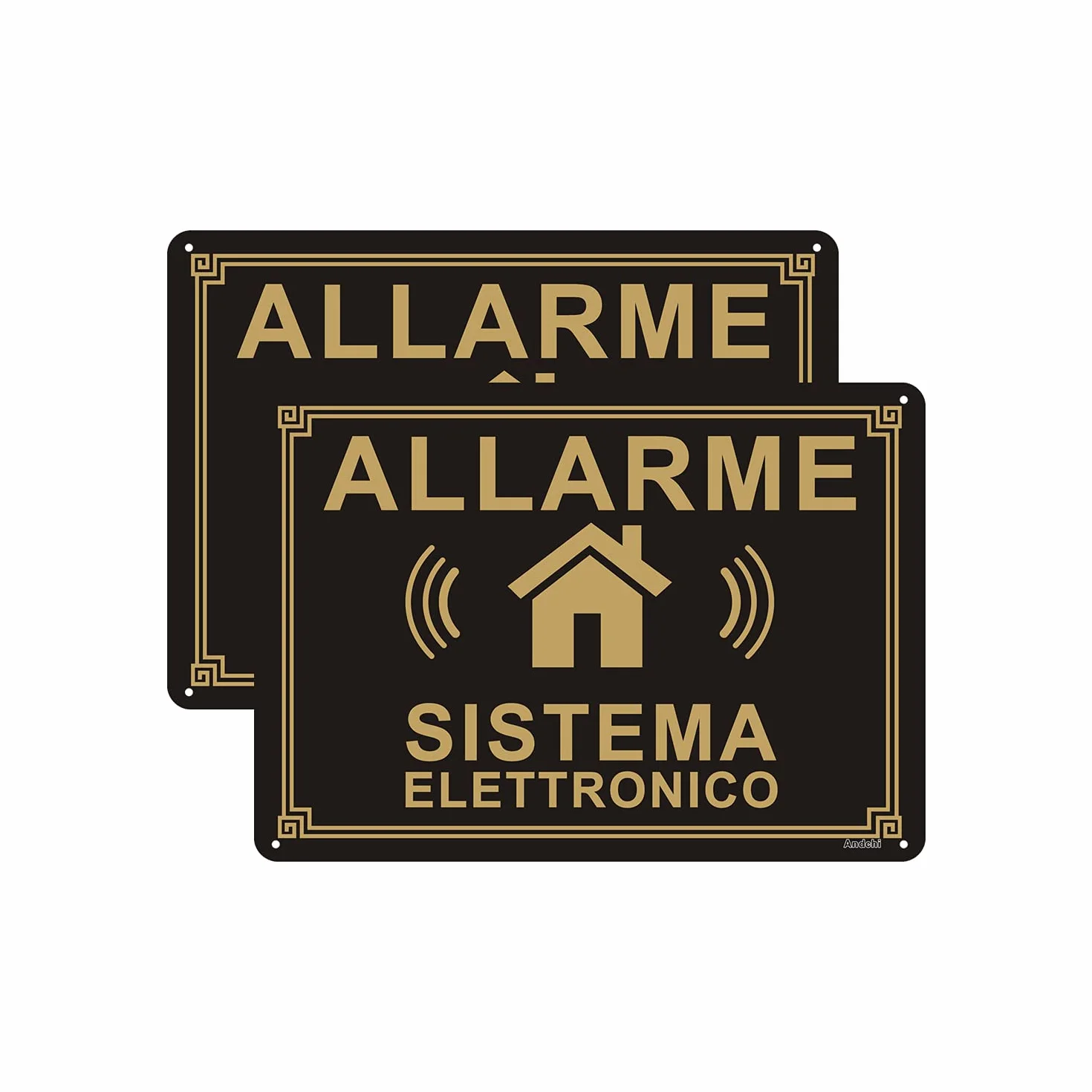 2 Pezzi Cartello di Sicurezza da Cantiere, Cartello di Sorveglianza in Alluminio, Impermeabile e Antiruggine 25 x 35 cm