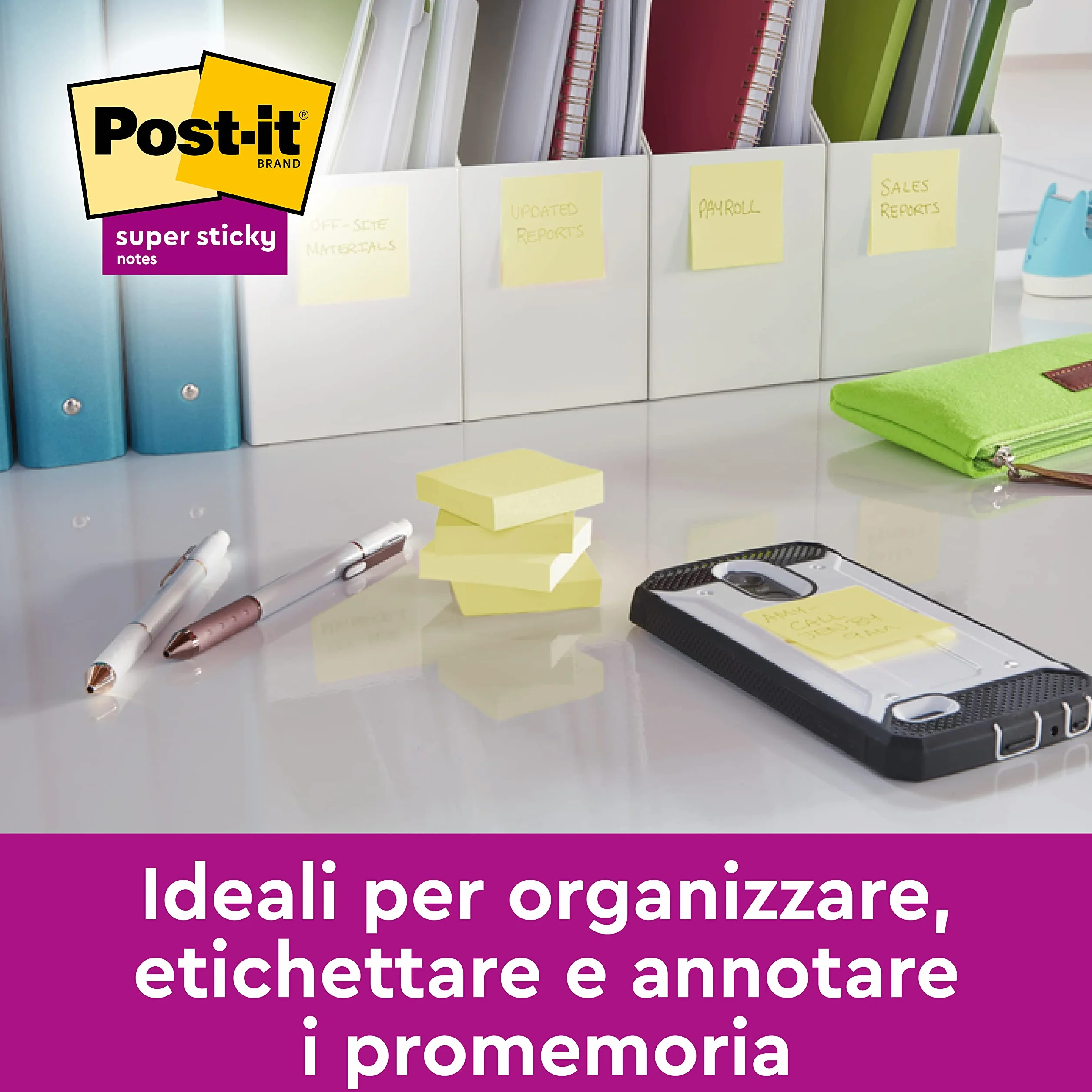 Post-It Foglietti Adesivi Super Sticky Canary Yellow 90 foglietti Giallo