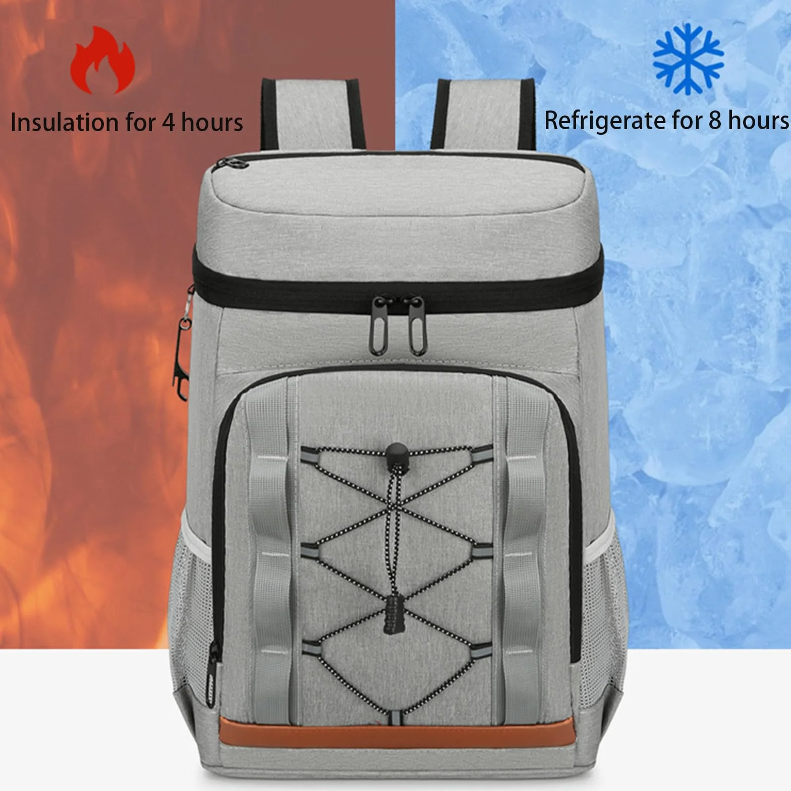 Zaino termico termico da 30 l, grande capacità, per picnic, picnic, spiaggia, campeggio, colore nero