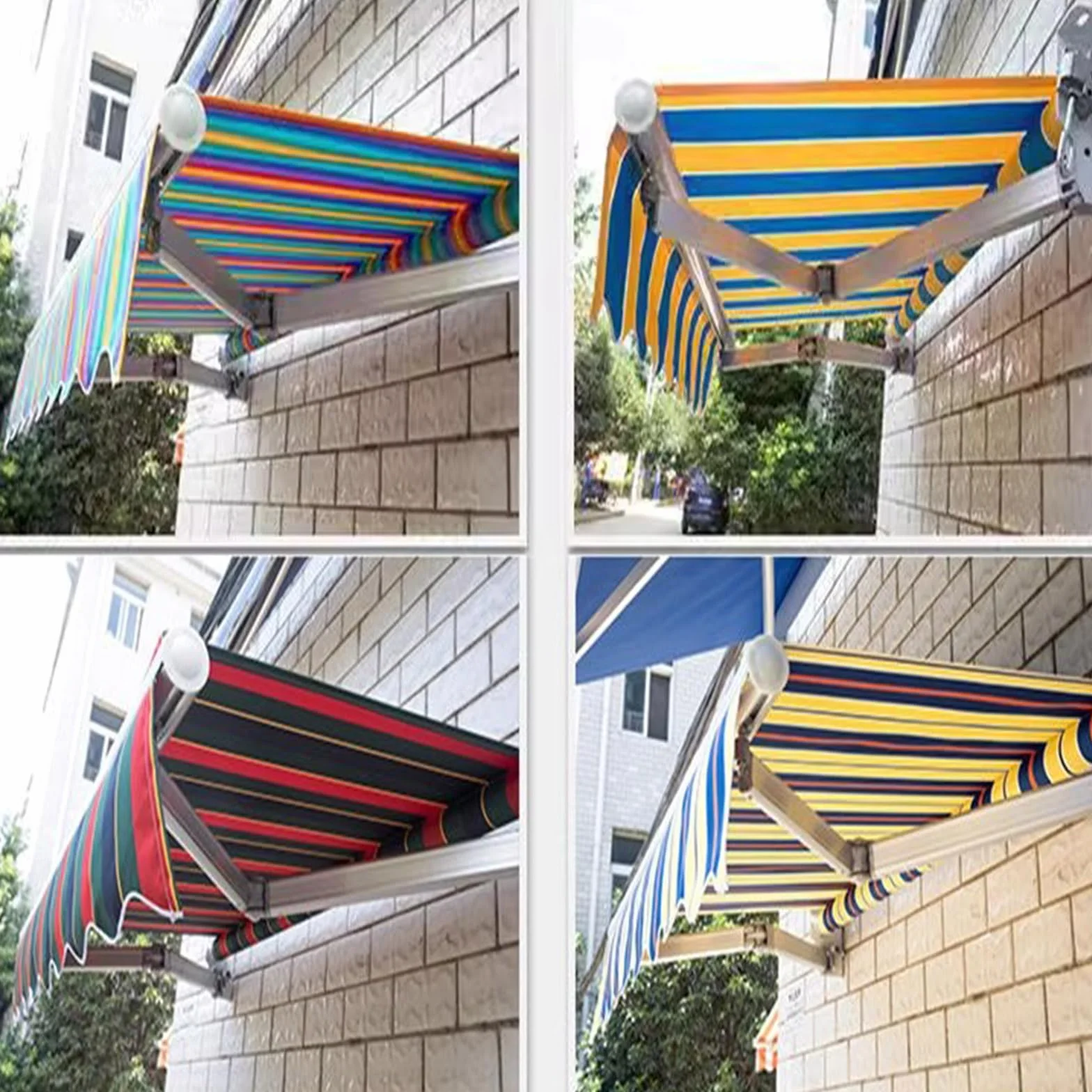 Tenda da Sole Retrattile Impermeabile in Tessuto Poliestere 280 g/m² 2x1