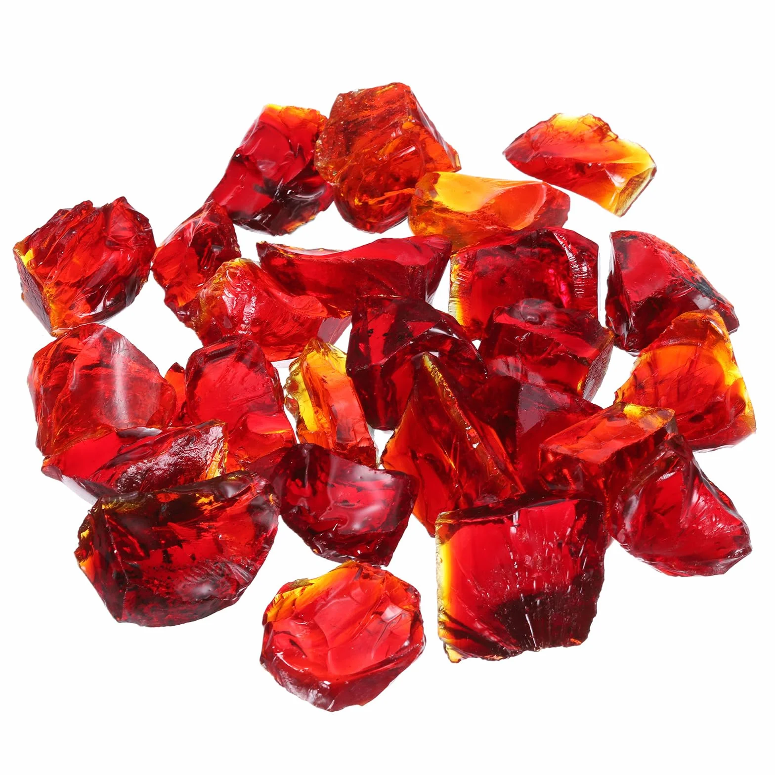 QUARKZMAN Fuoco Vetro per Fuoco Fossa 2-3cm(1/9") Alta Lucente Riflettente Vetro Rocce per Naturale O Propano Caminetto Sicuro per Aperto e Interno Fuoco Fossa Vetro Rosso