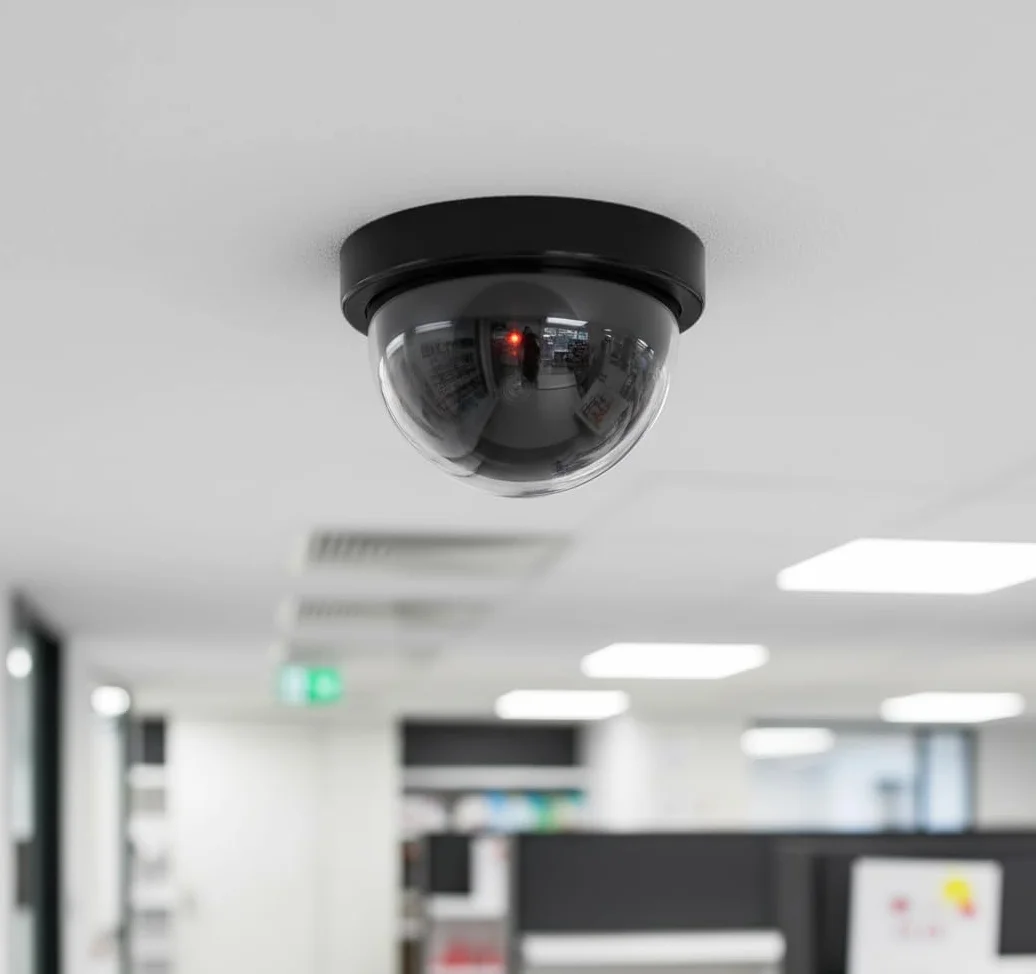 O&W Security Dome Kamera fikcyjna z diodą LED czerwona migająca montaż sufit ściana