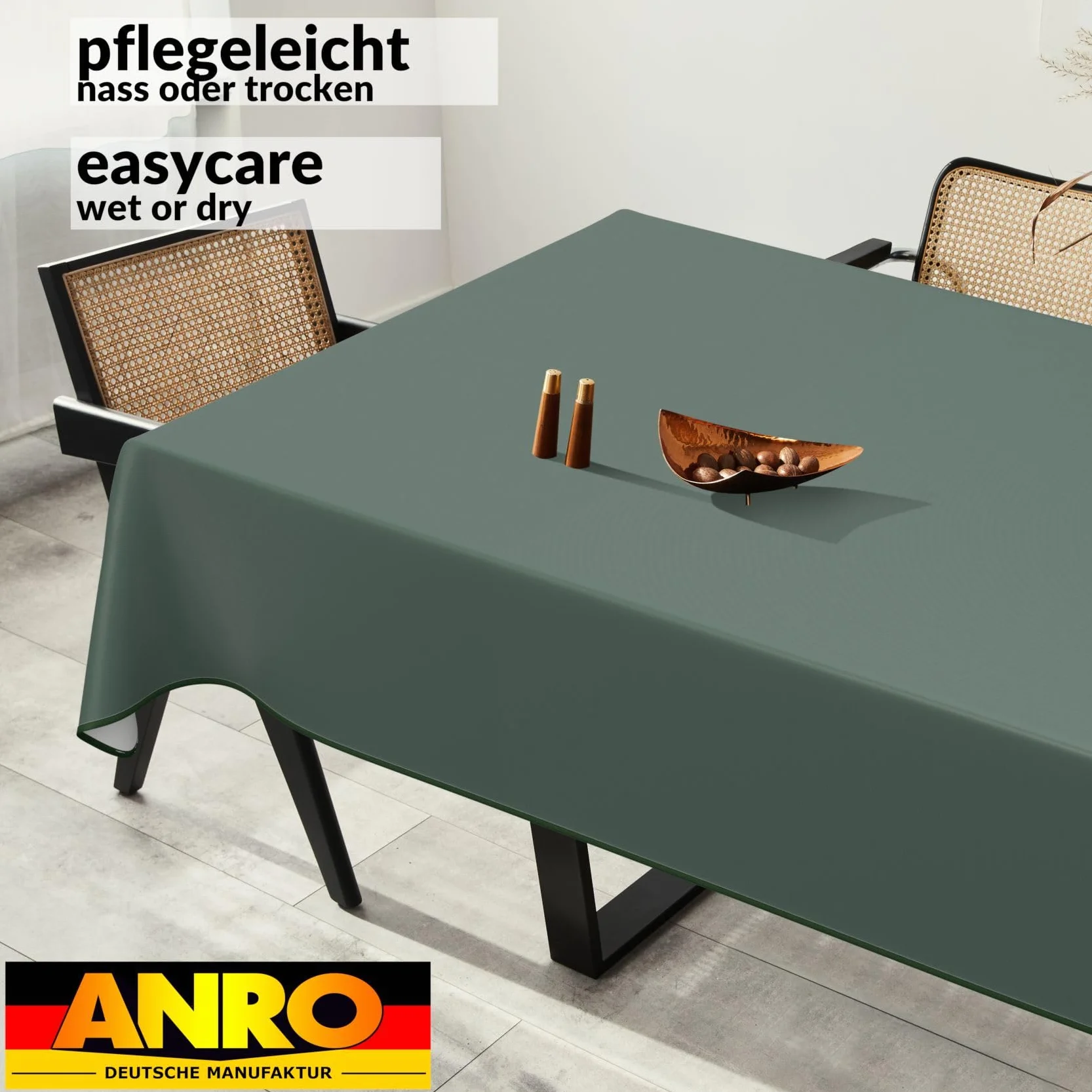 Tovaglia cerata lavabile 180 x 100 cm verde abete
