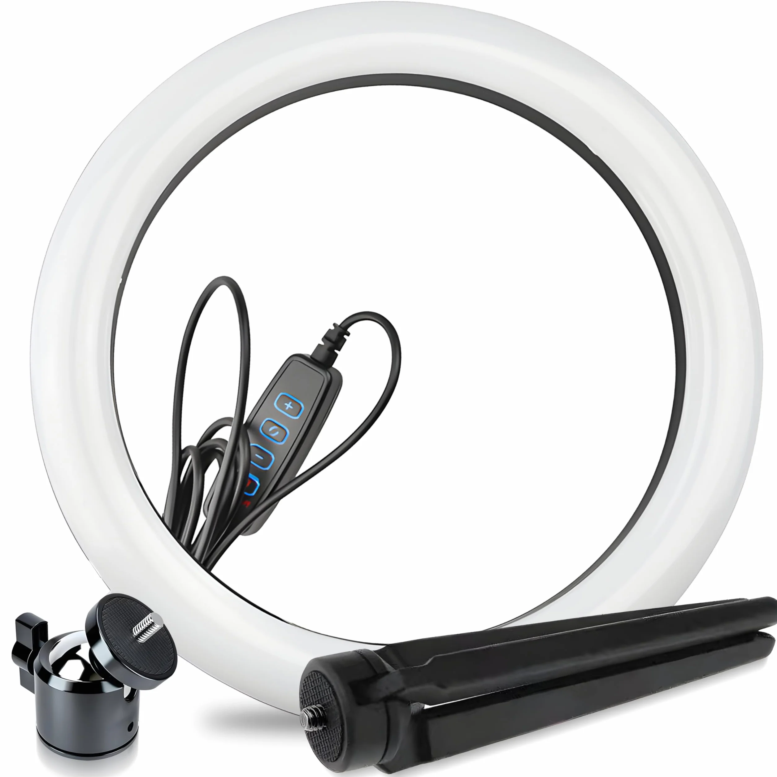 Retoo Luce ad Anello LED Ring Light per Selfie Staffa Triangolare 3 Modalità Illuminazione Trucco Fotografia Video Live Streaming Smartphone